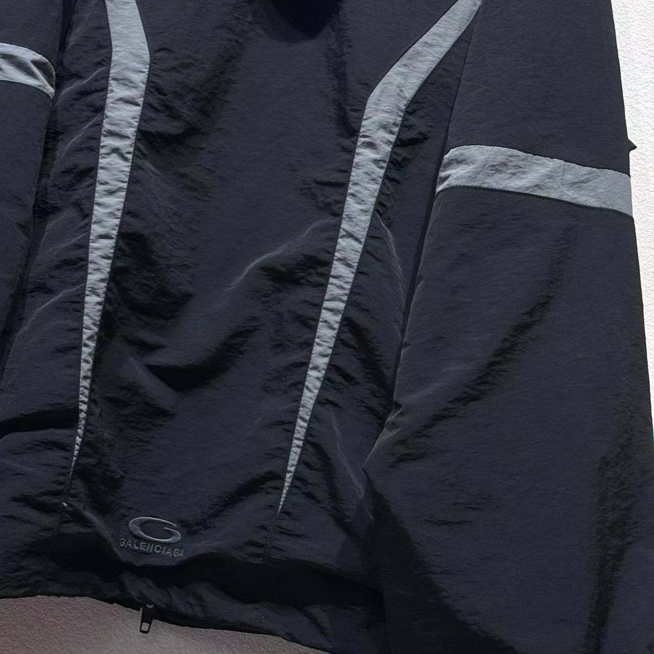 Balenciaga Loop Sports Icon Large Tracksuit Jacket 'Black/Elephant Grey' - EUR FASHION
