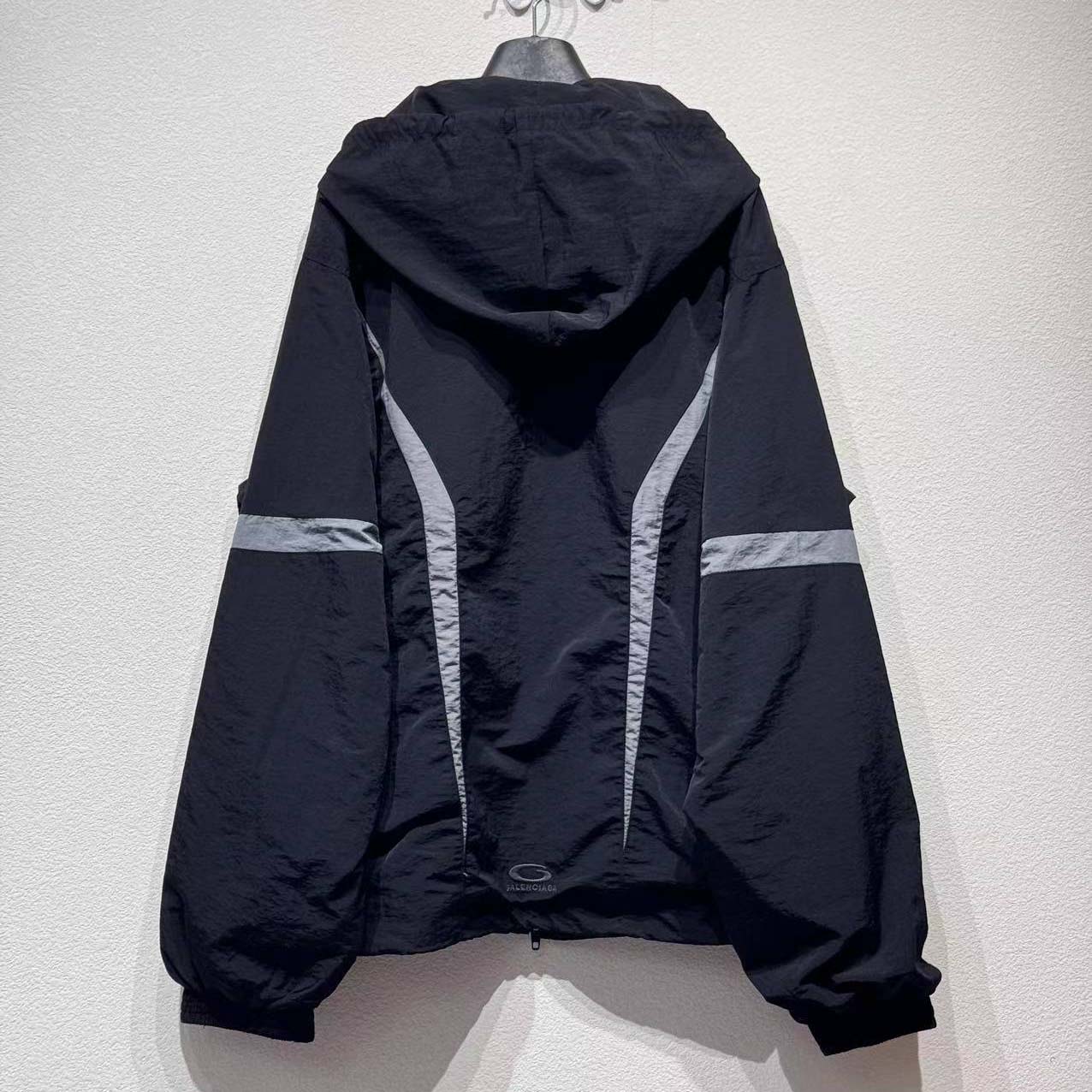 Balenciaga Loop Sports Icon Large Tracksuit Jacket 'Black/Elephant Grey' - EUR FASHION