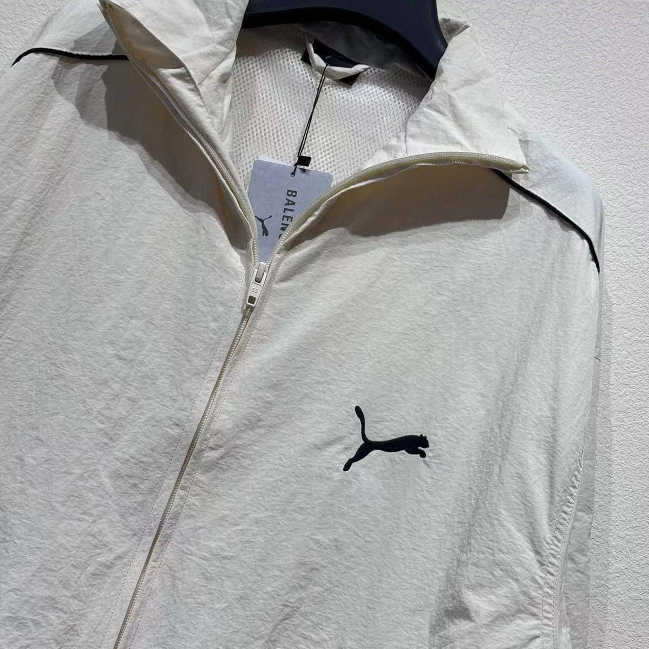 Balenciaga I PUMA Tracksuit Jacket In Cream Technical Fabric - EUR FASHION