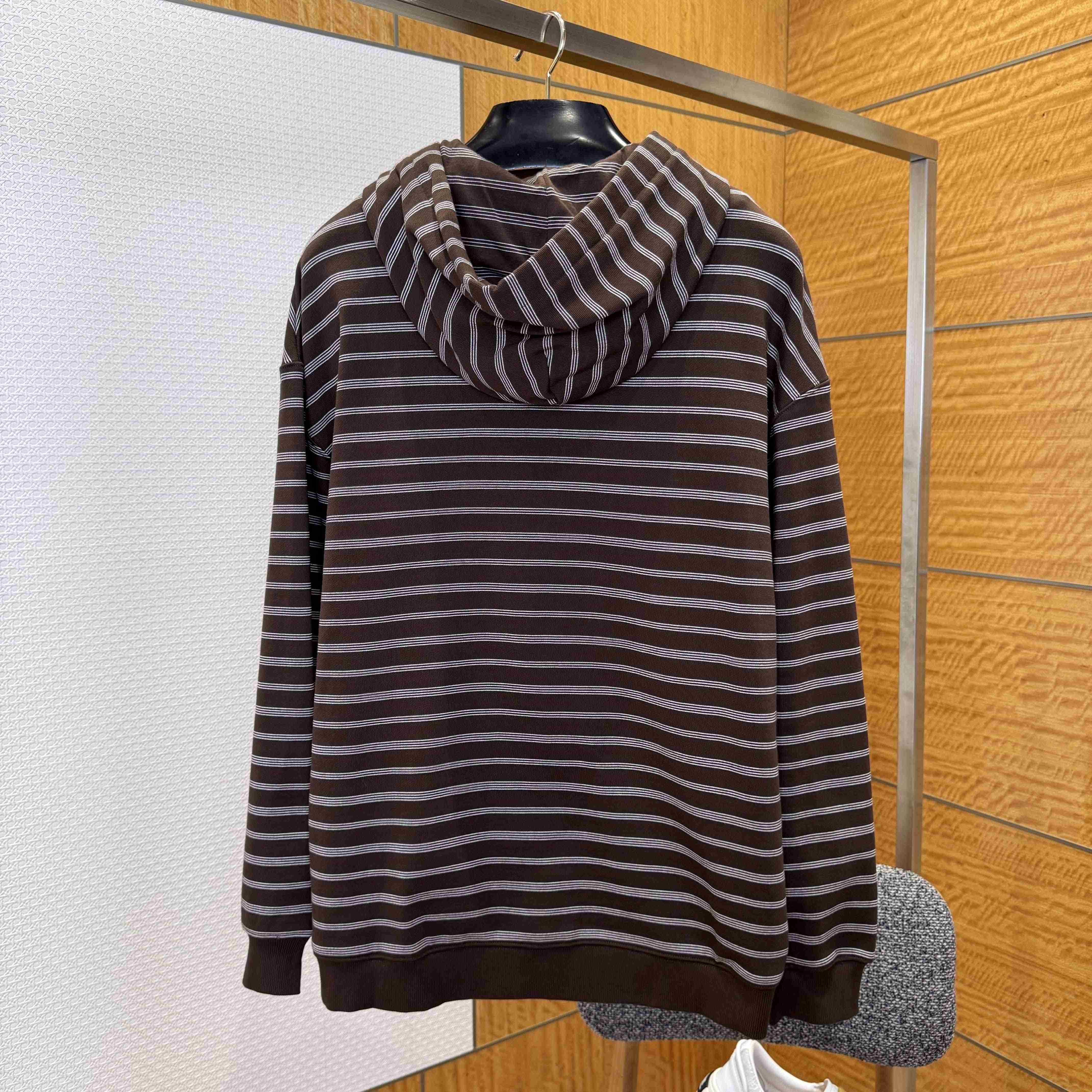 Miu Miu Striped Cotton Fleece Hoodie Jacket - EUR FASHION