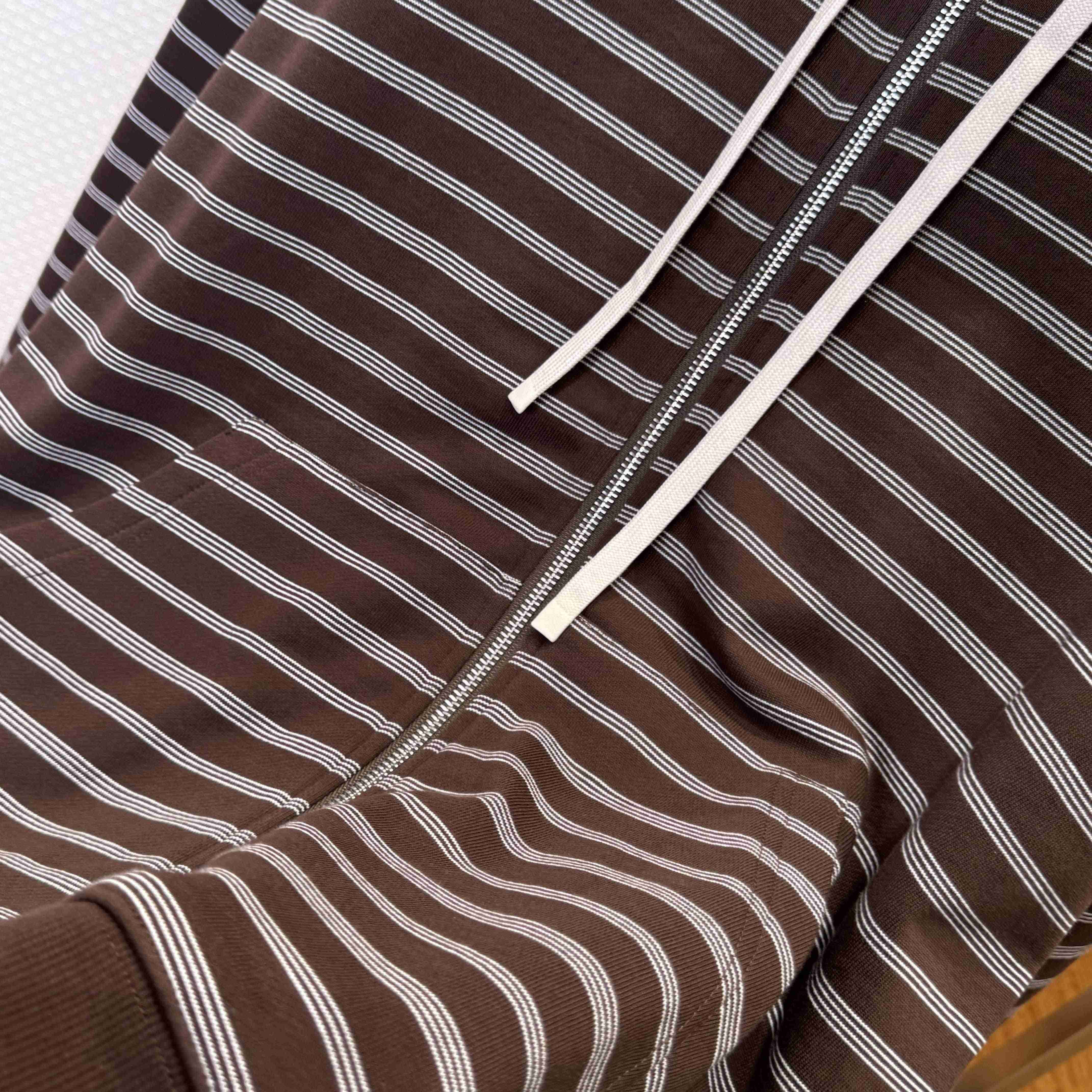 Miu Miu Striped Cotton Fleece Hoodie Jacket - EUR FASHION