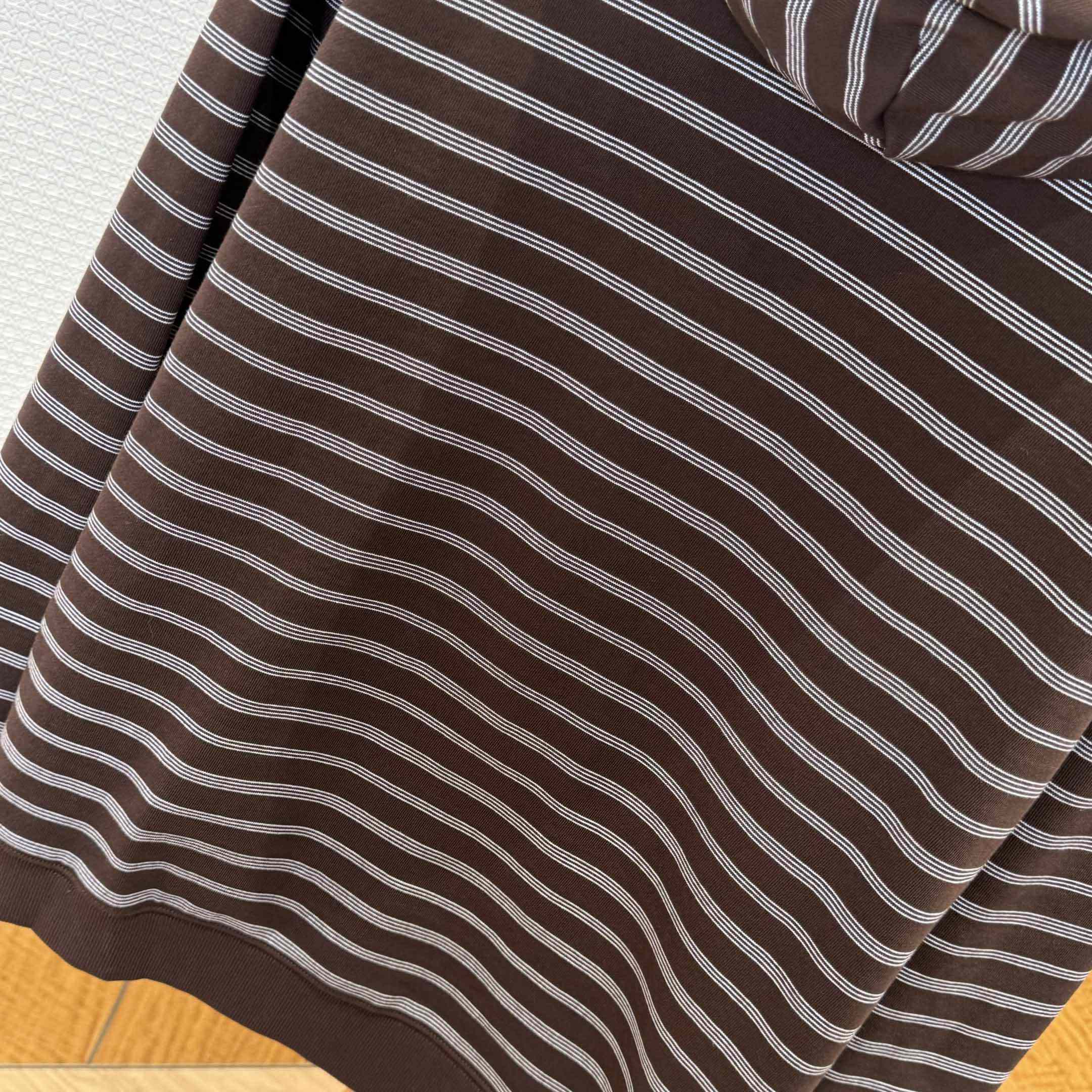 Miu Miu Striped Cotton Fleece Hoodie Jacket - EUR FASHION