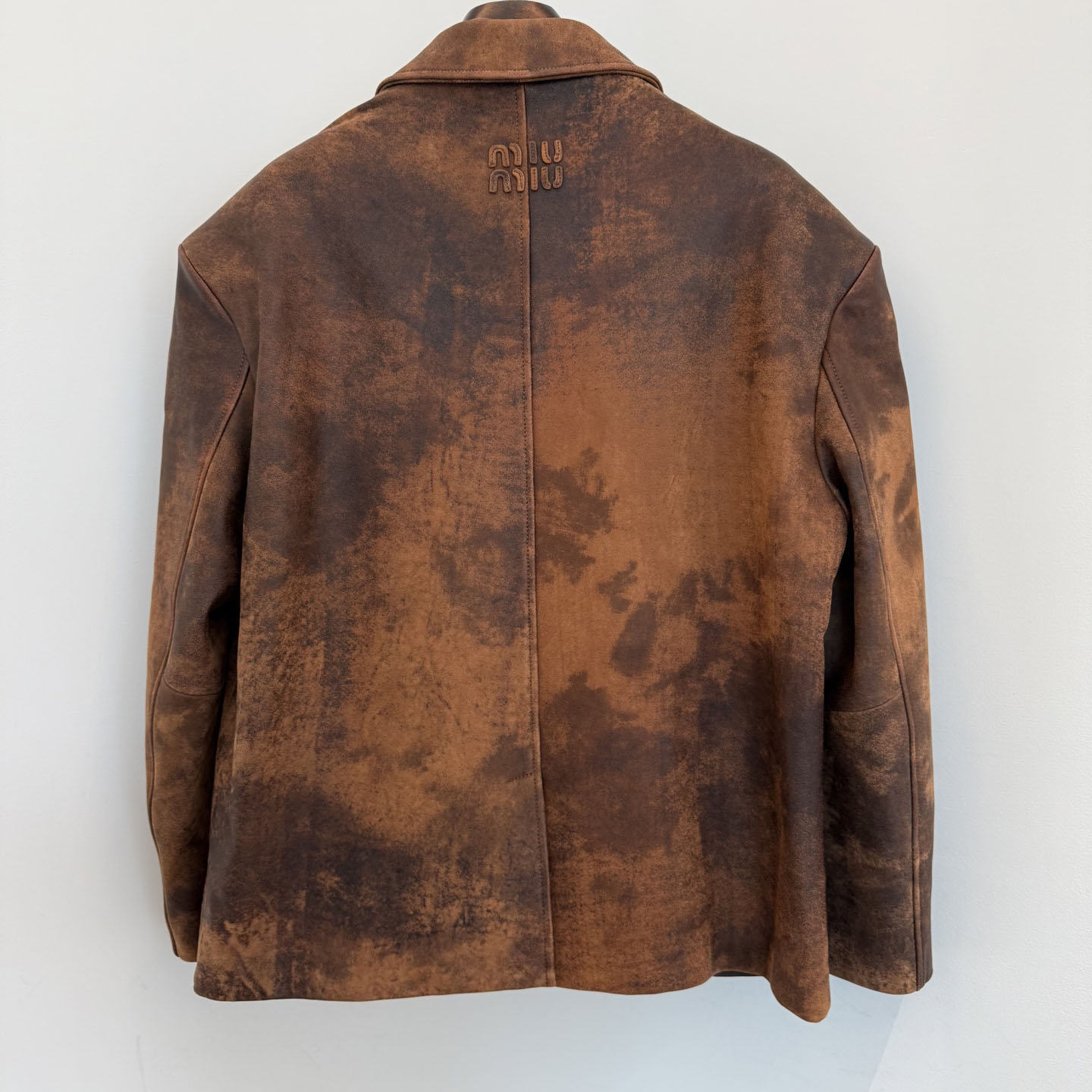 Miu Miu Waxed Suede Leather Jacket - EUR FASHION