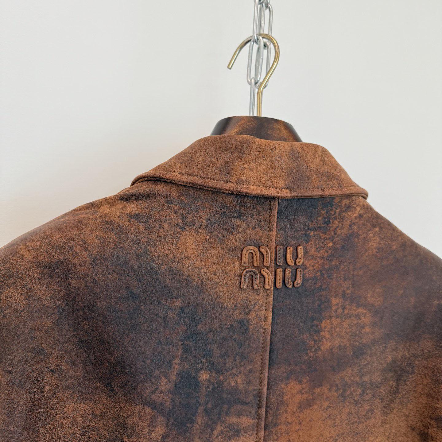 Miu Miu Waxed Suede Leather Jacket - EUR FASHION