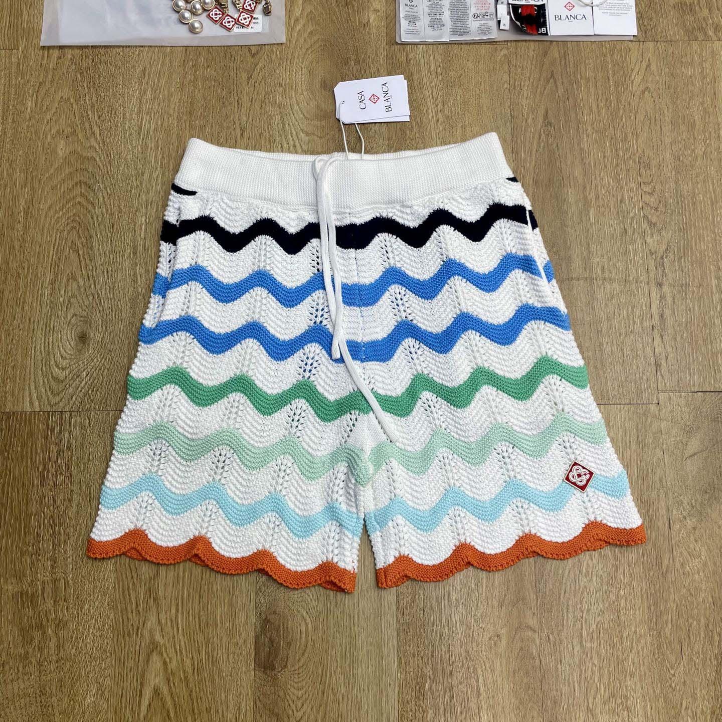 Casablanca Gradient Wave Crochet Shorts   D0108 - EUR FASHION