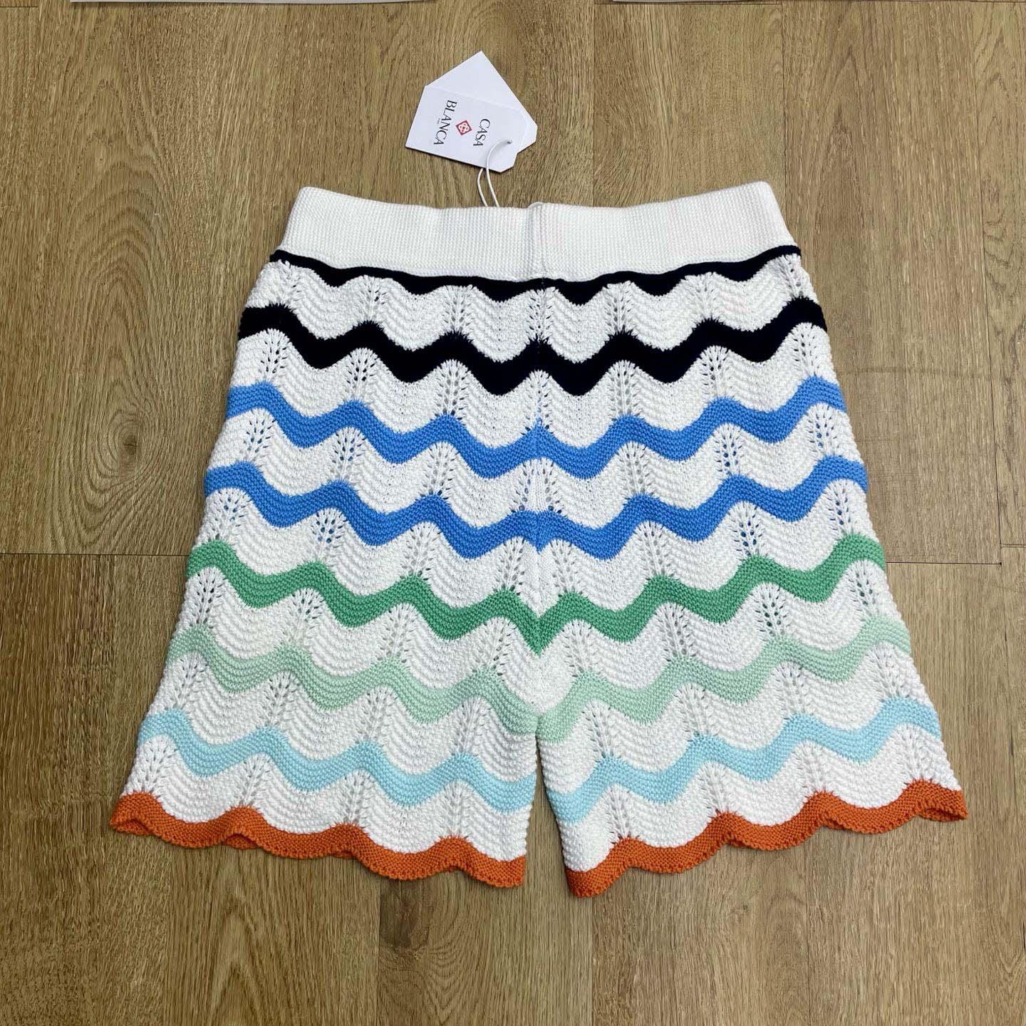 Casablanca Gradient Wave Crochet Shorts   D0108 - EUR FASHION