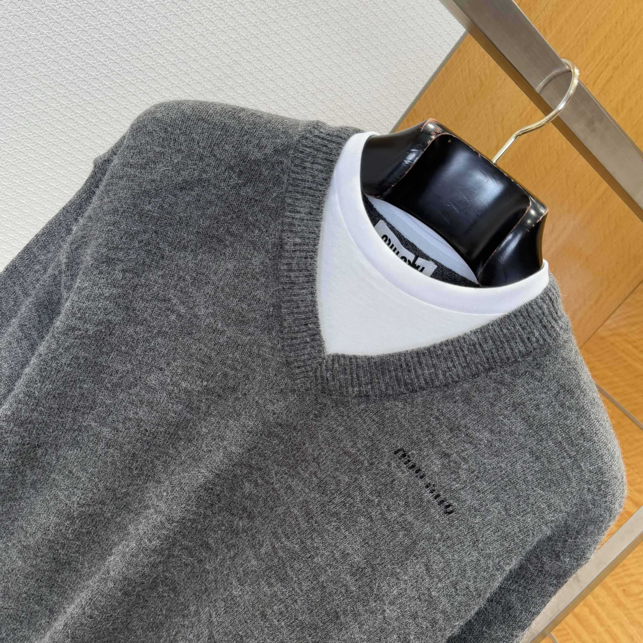 Miu Miu Cashmere V-neck Sweater - EUR FASHION