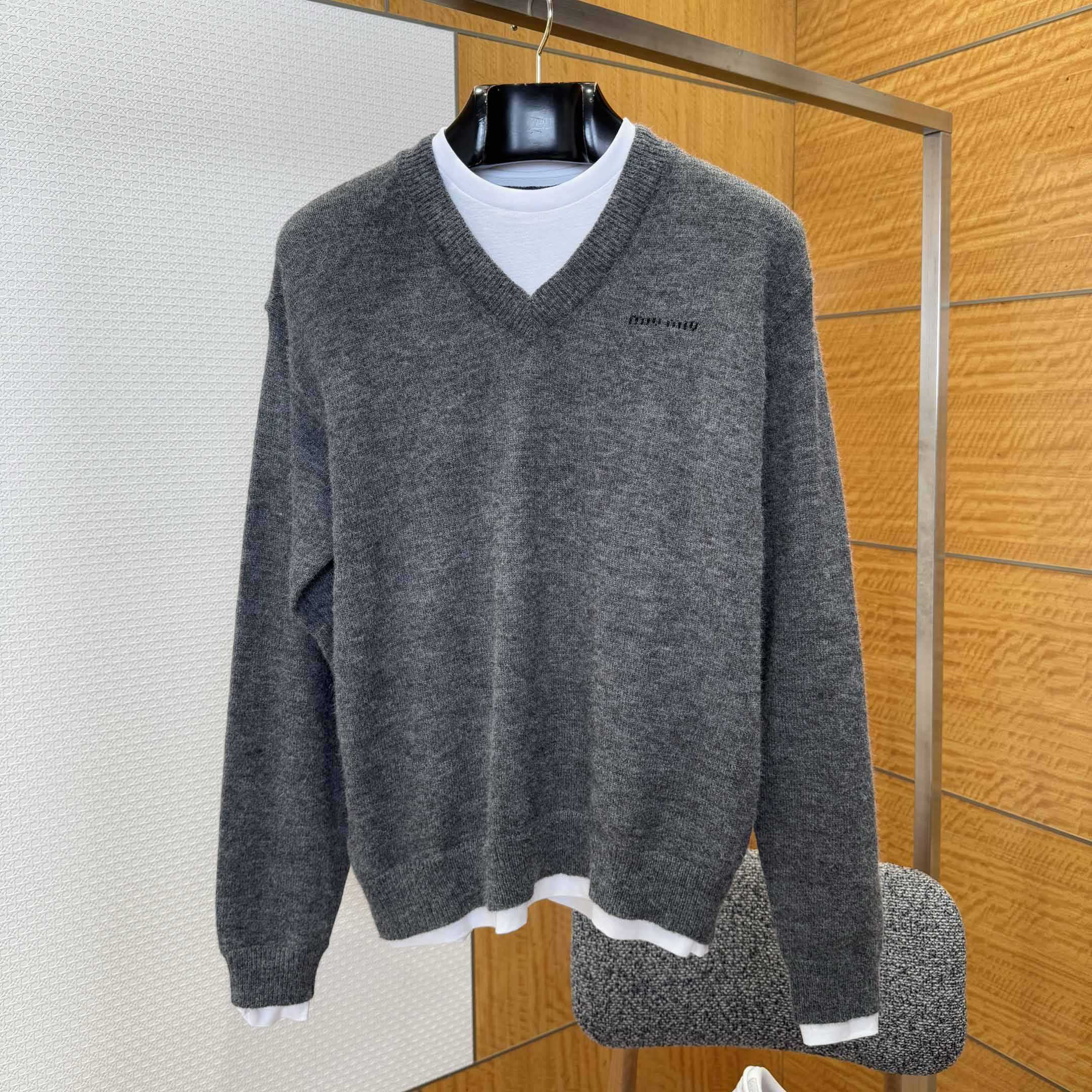 Miu Miu Cashmere V-neck Sweater - EUR FASHION