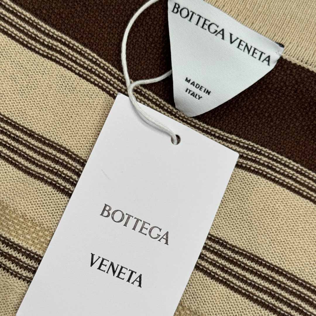 Bottega Veneta Men's Striped Linen-Blend Polo Shirt - EUR FASHION
