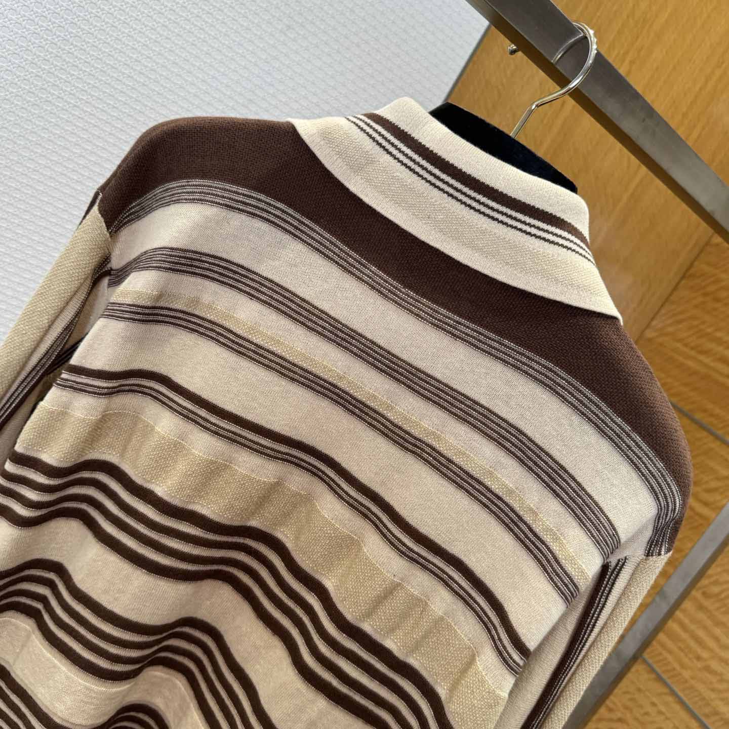 Bottega Veneta Men's Striped Linen-Blend Polo Shirt - EUR FASHION