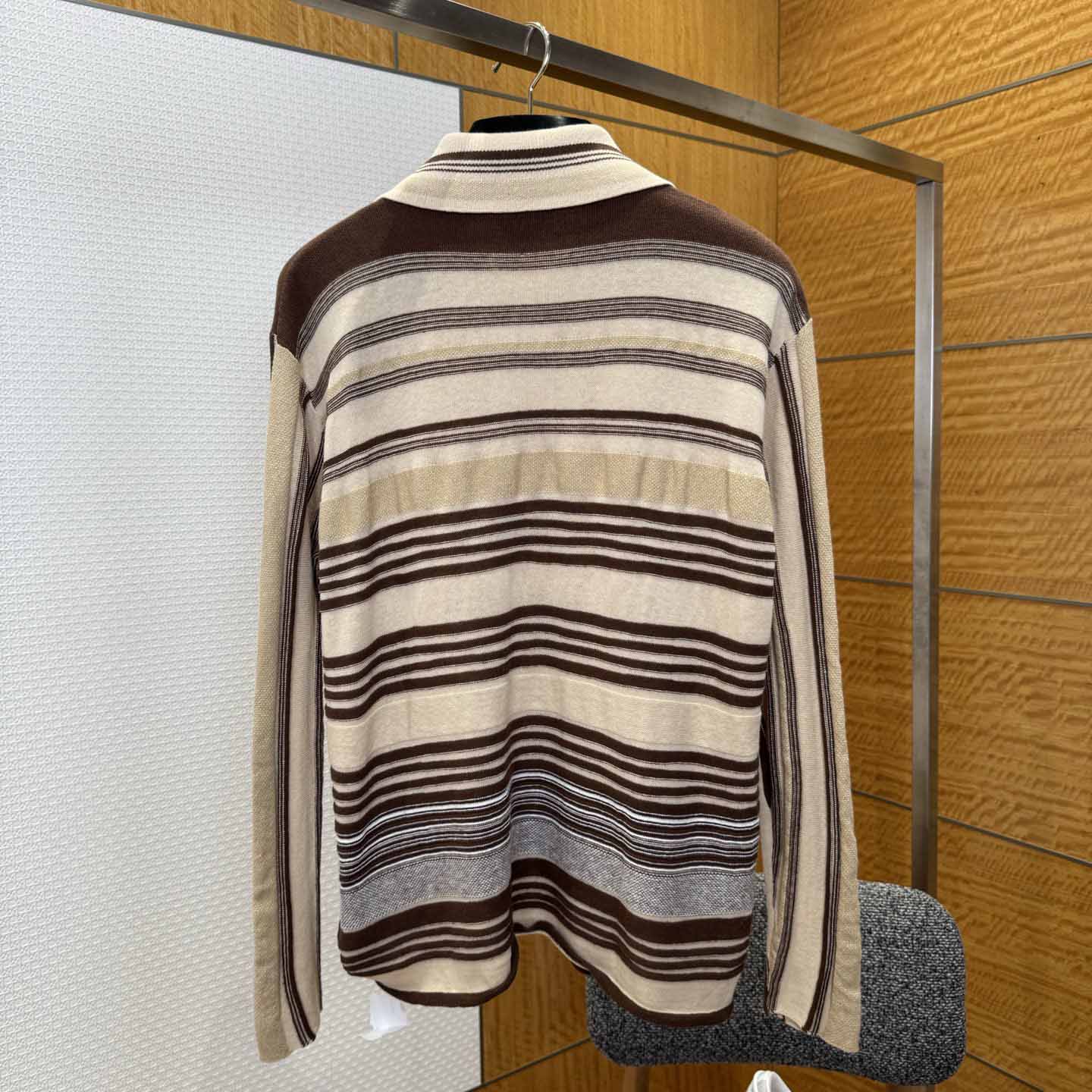 Bottega Veneta Men's Striped Linen-Blend Polo Shirt - EUR FASHION