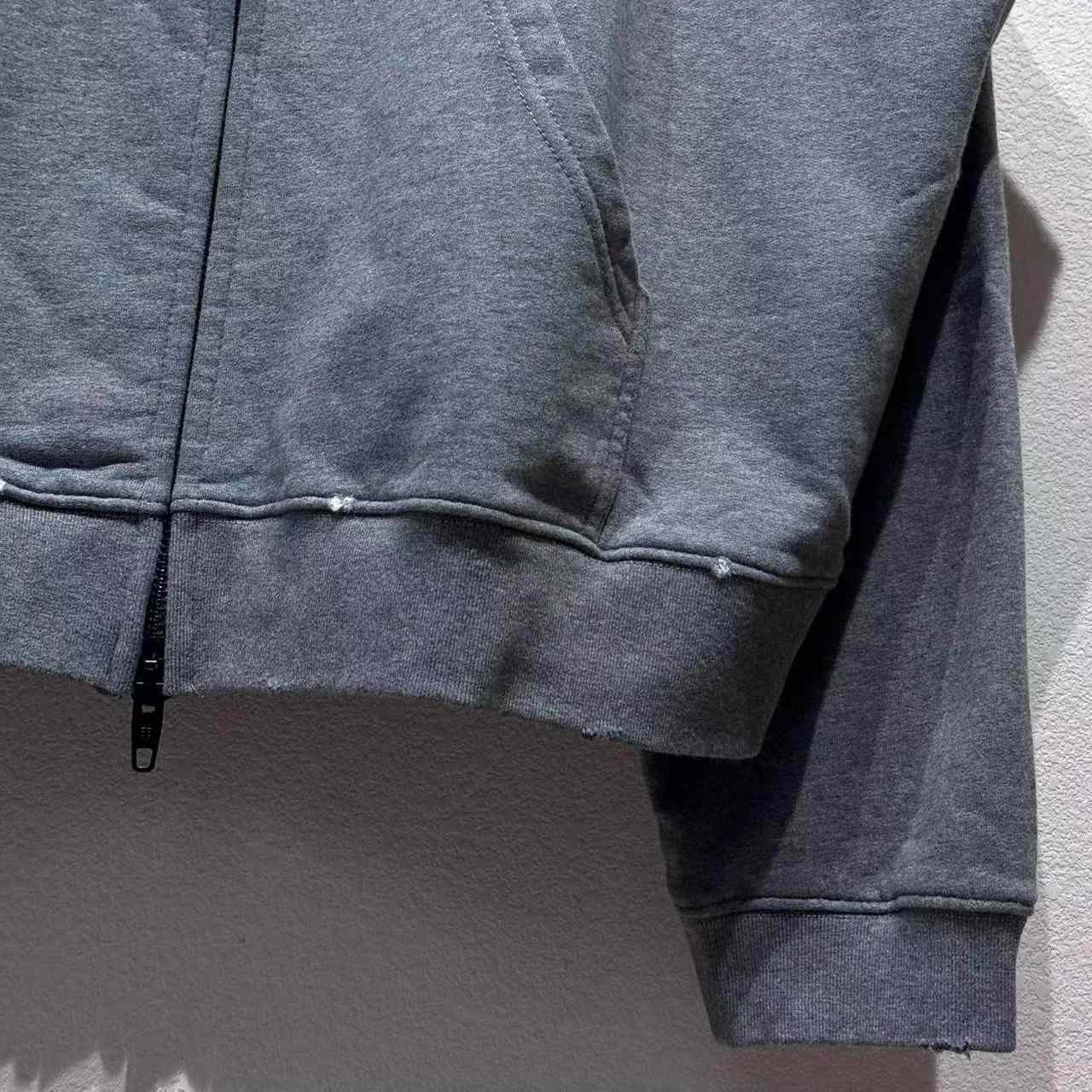 Balenciaga Luxury Script Oversized Zip-Up Hoodie In Dark Heather Grey - EUR FASHION