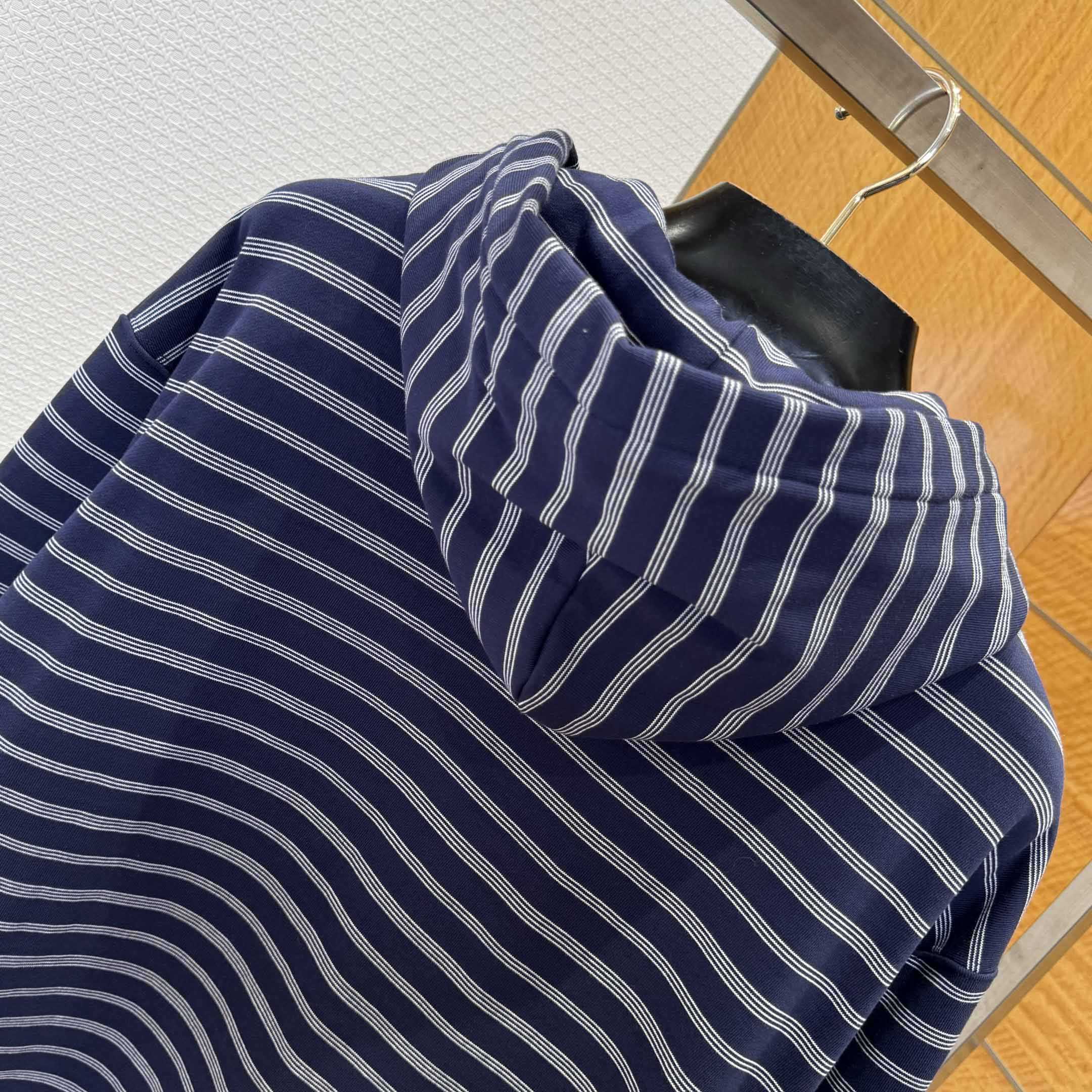 Miu Miu Striped Cotton Fleece Hoodie Jacket - EUR FASHION