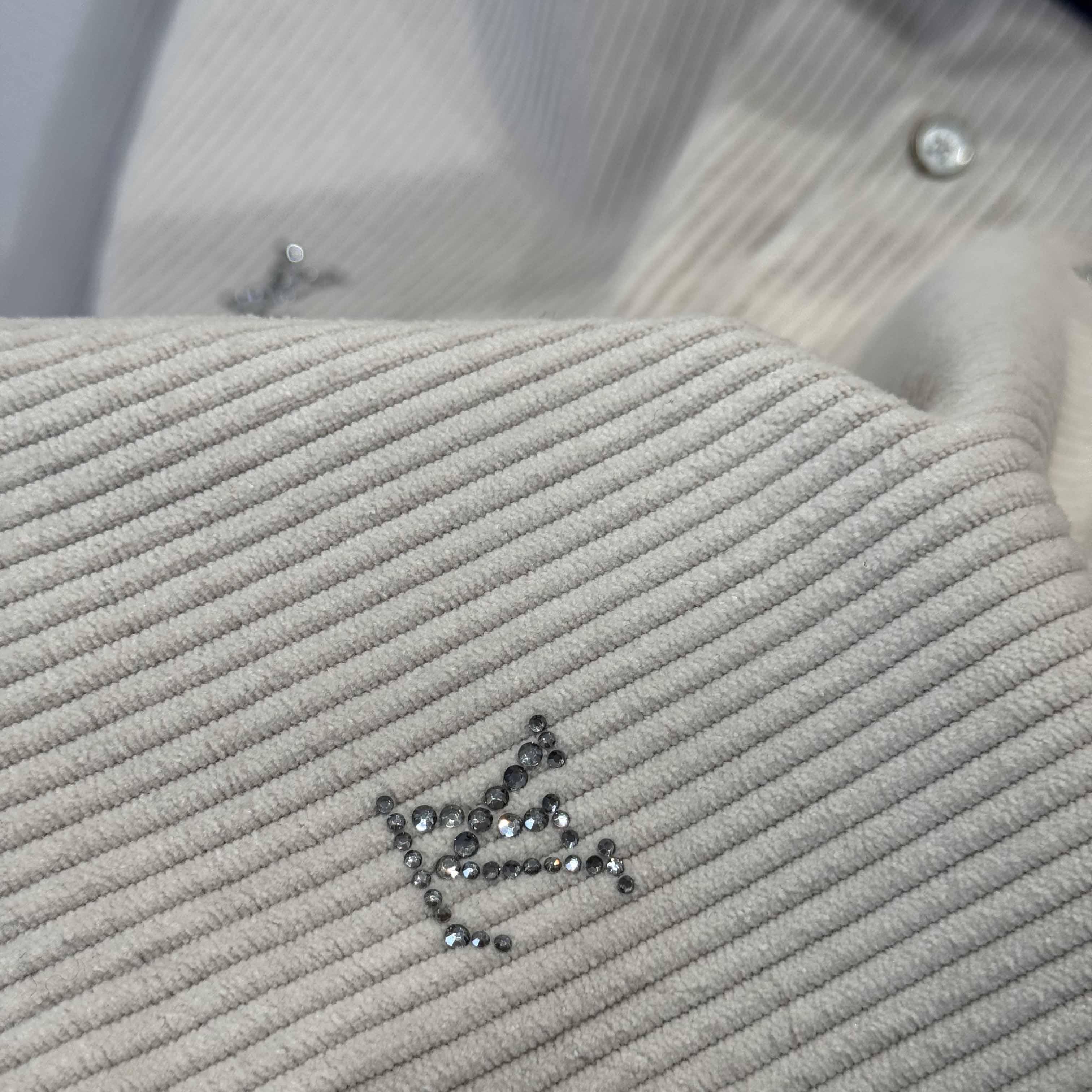 Louis Vuitton LV Blason Embellished Long-Sleeved Corduroy Shirt   1AIKBT - EUR FASHION