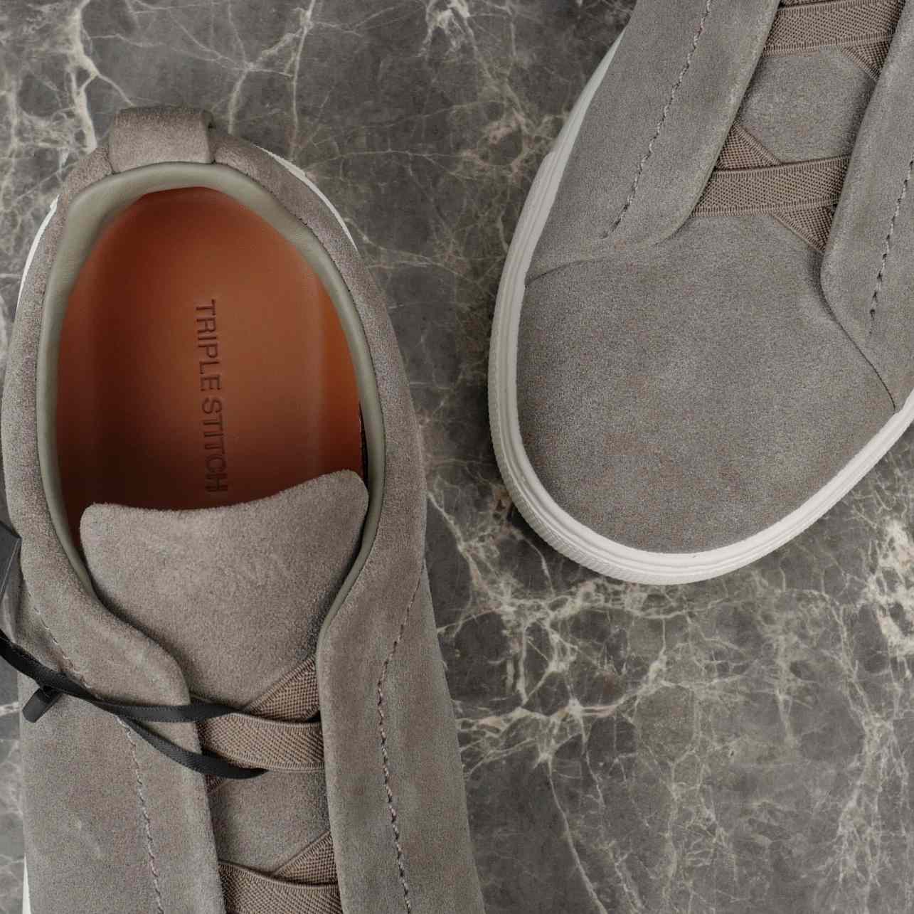 Zegna Utility Blue suede Triple Stitch™ Sneakers - EUR FASHION