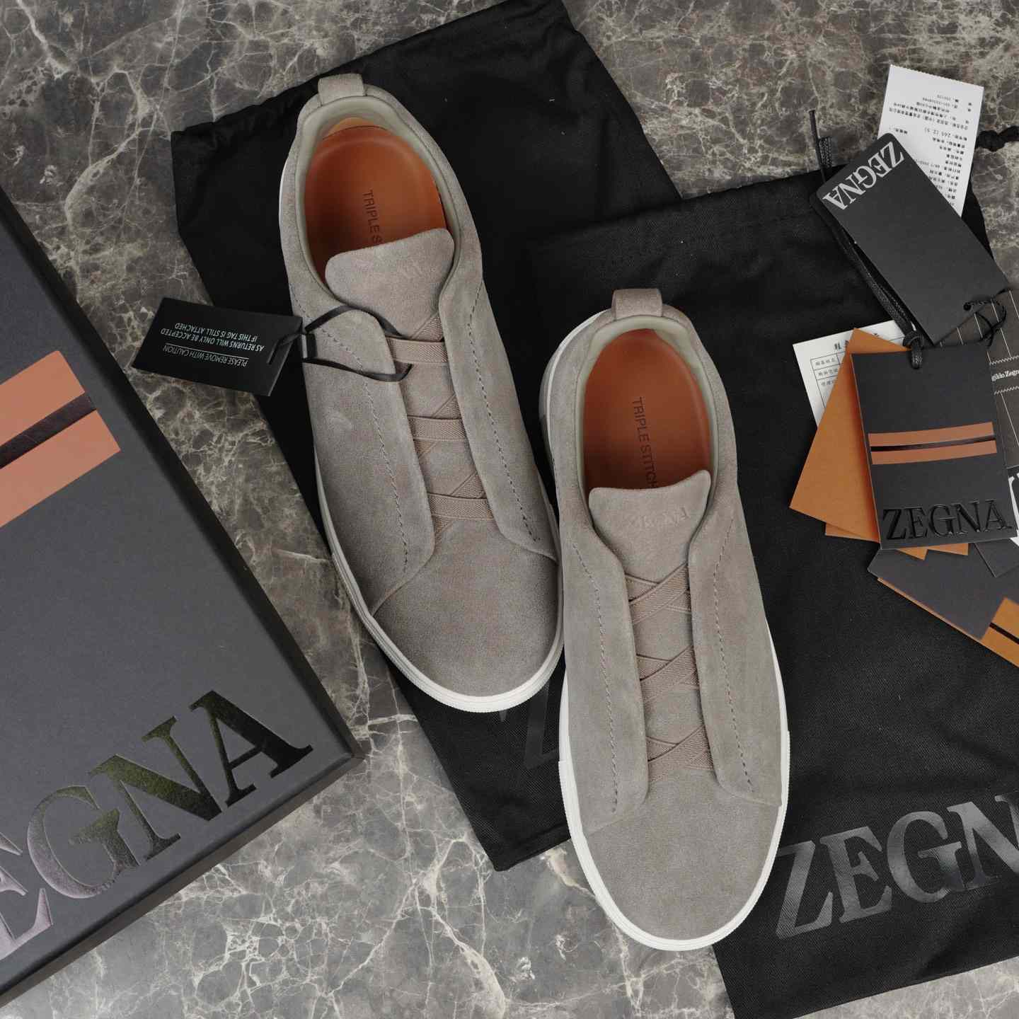 Zegna Utility Blue suede Triple Stitch™ Sneakers - EUR FASHION