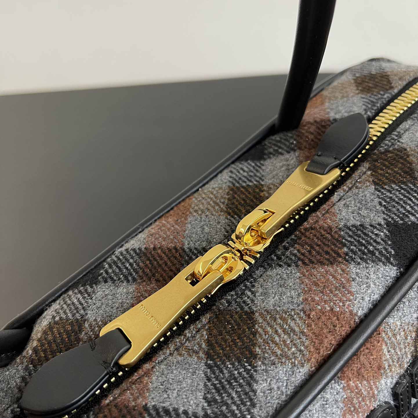 Miu Miu Beau Plaid And Leather Bag - EUR FASHION