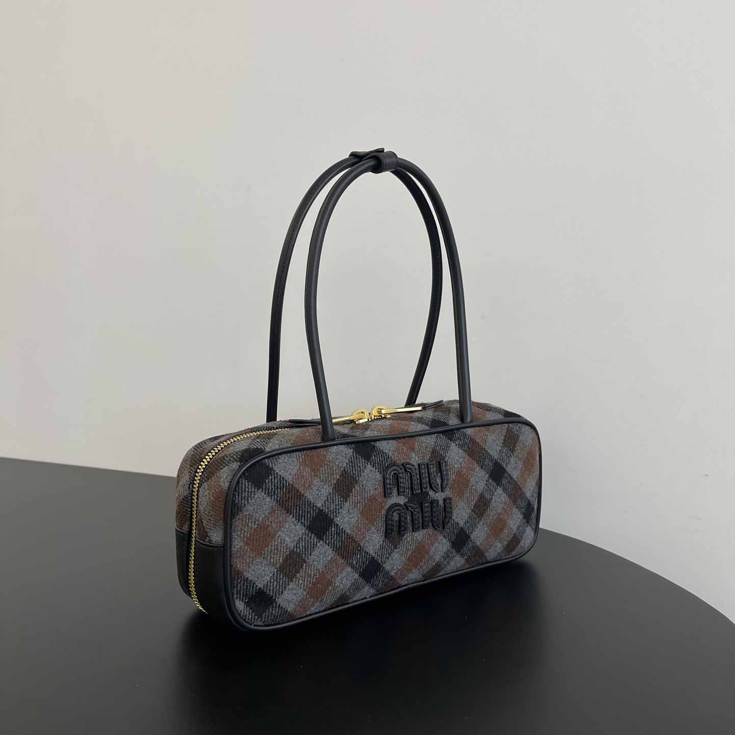 Miu Miu Beau Plaid And Leather Bag - EUR FASHION