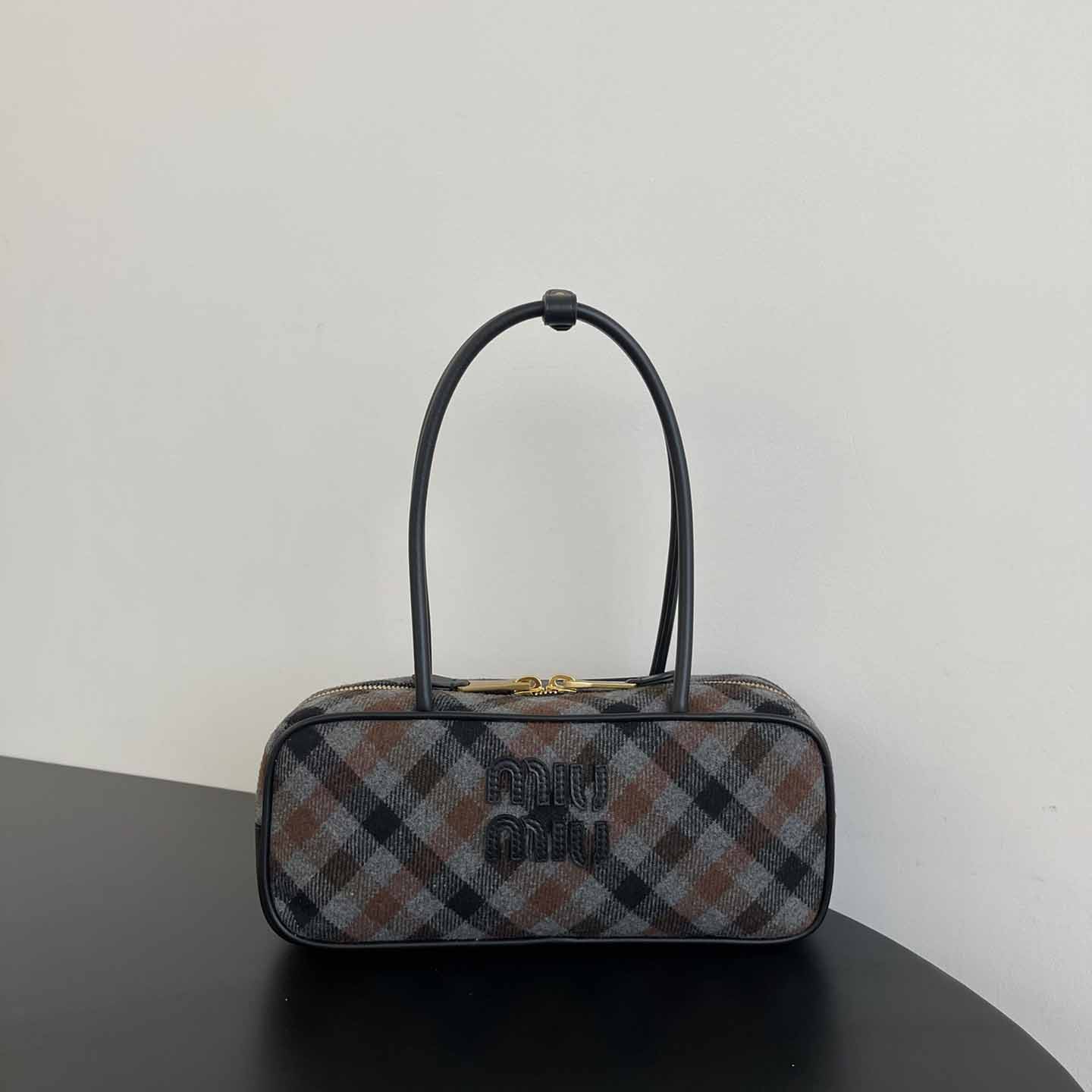 Miu Miu Beau Plaid And Leather Bag - EUR FASHION