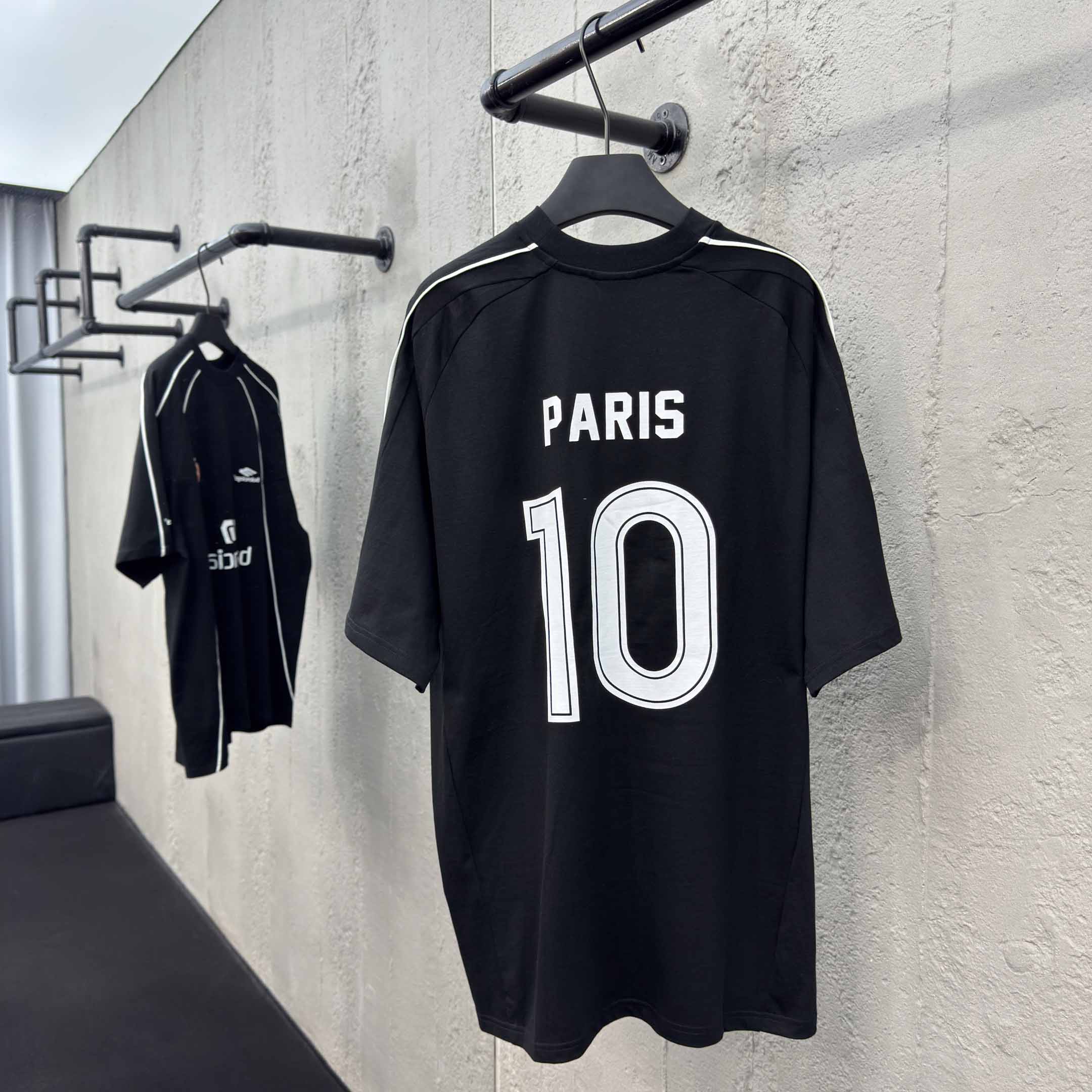 Balenciaga Paris Soccer T-Shirt Oversized In Black - EUR FASHION