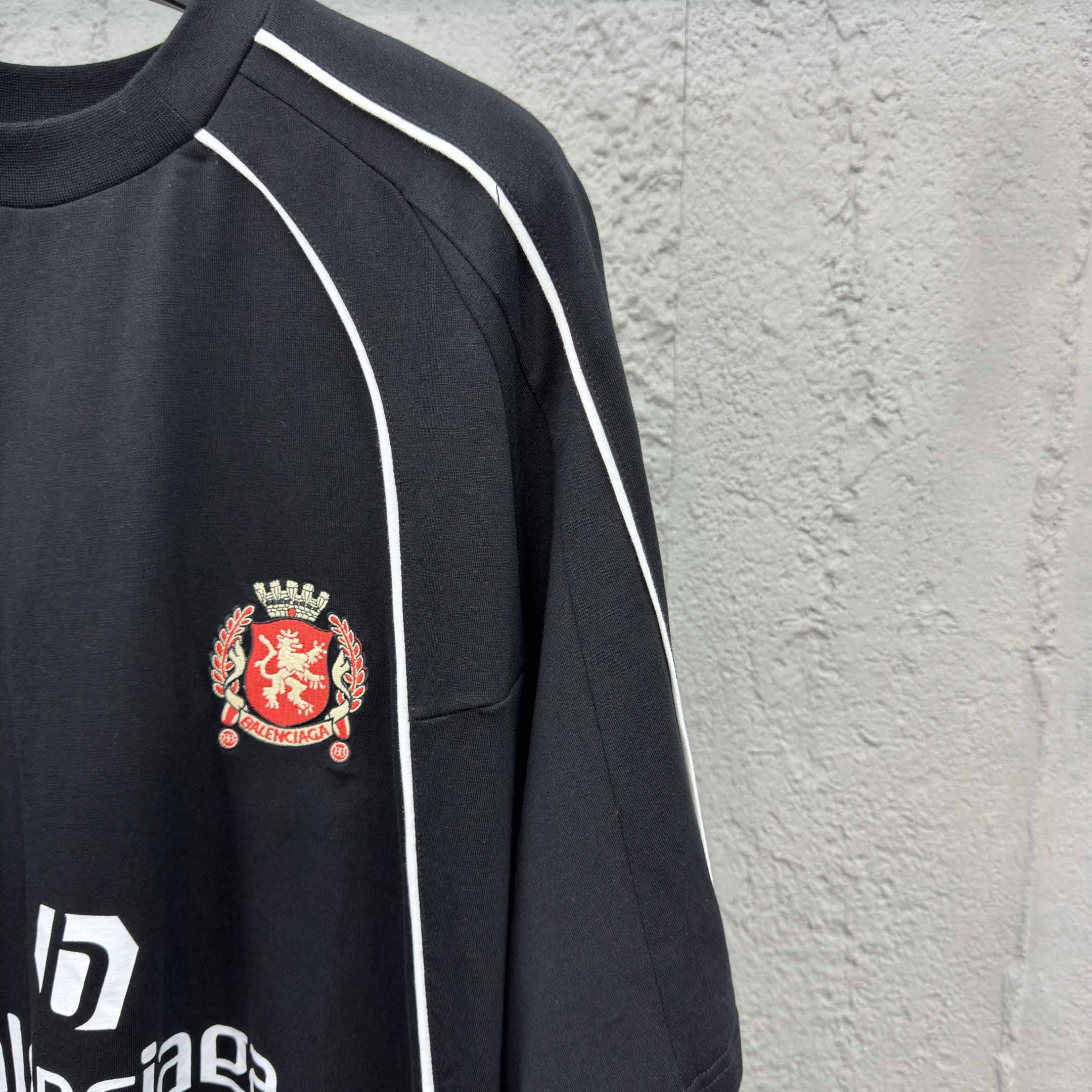 Balenciaga Paris Soccer T-Shirt Oversized In Black - EUR FASHION
