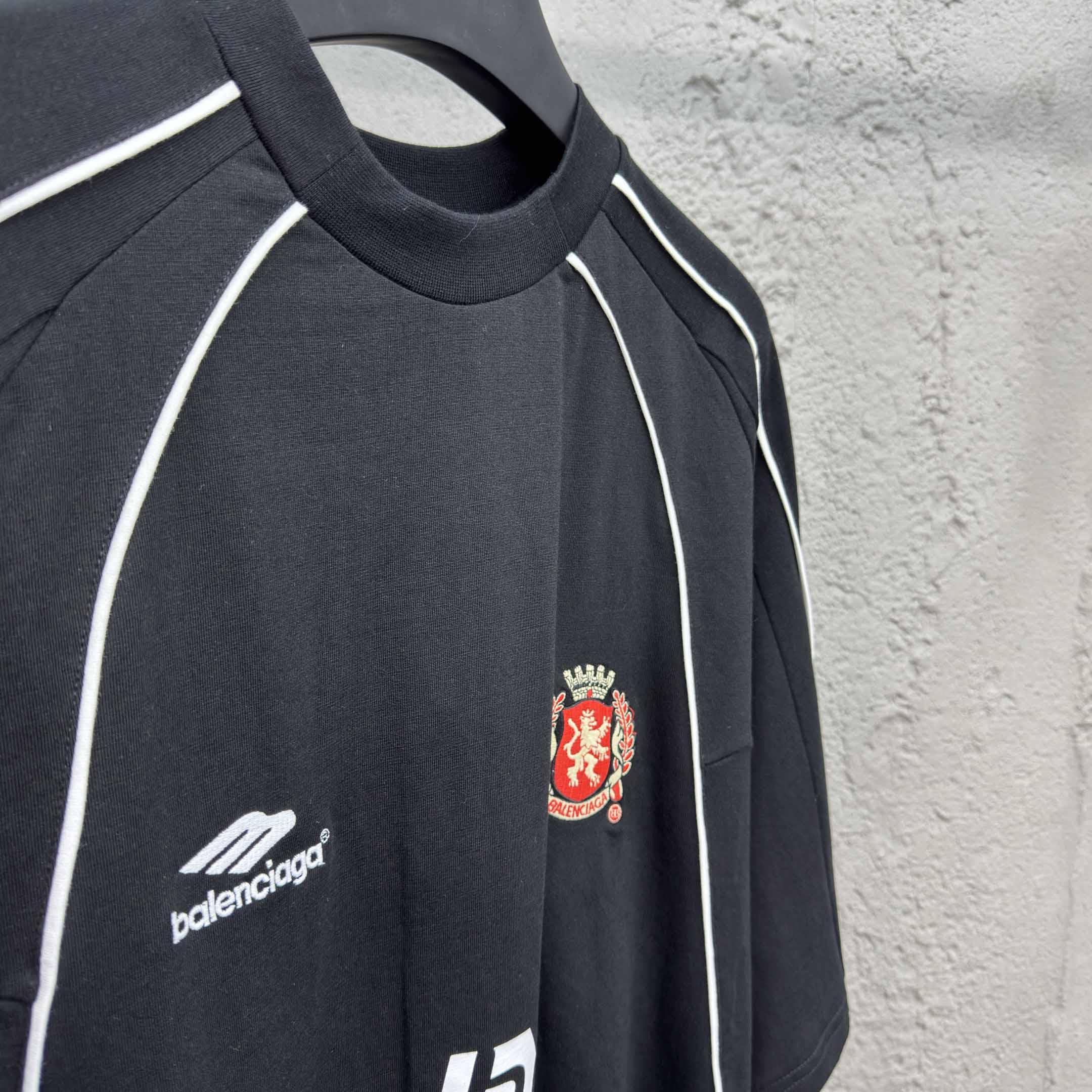 Balenciaga Paris Soccer T-Shirt Oversized In Black - EUR FASHION