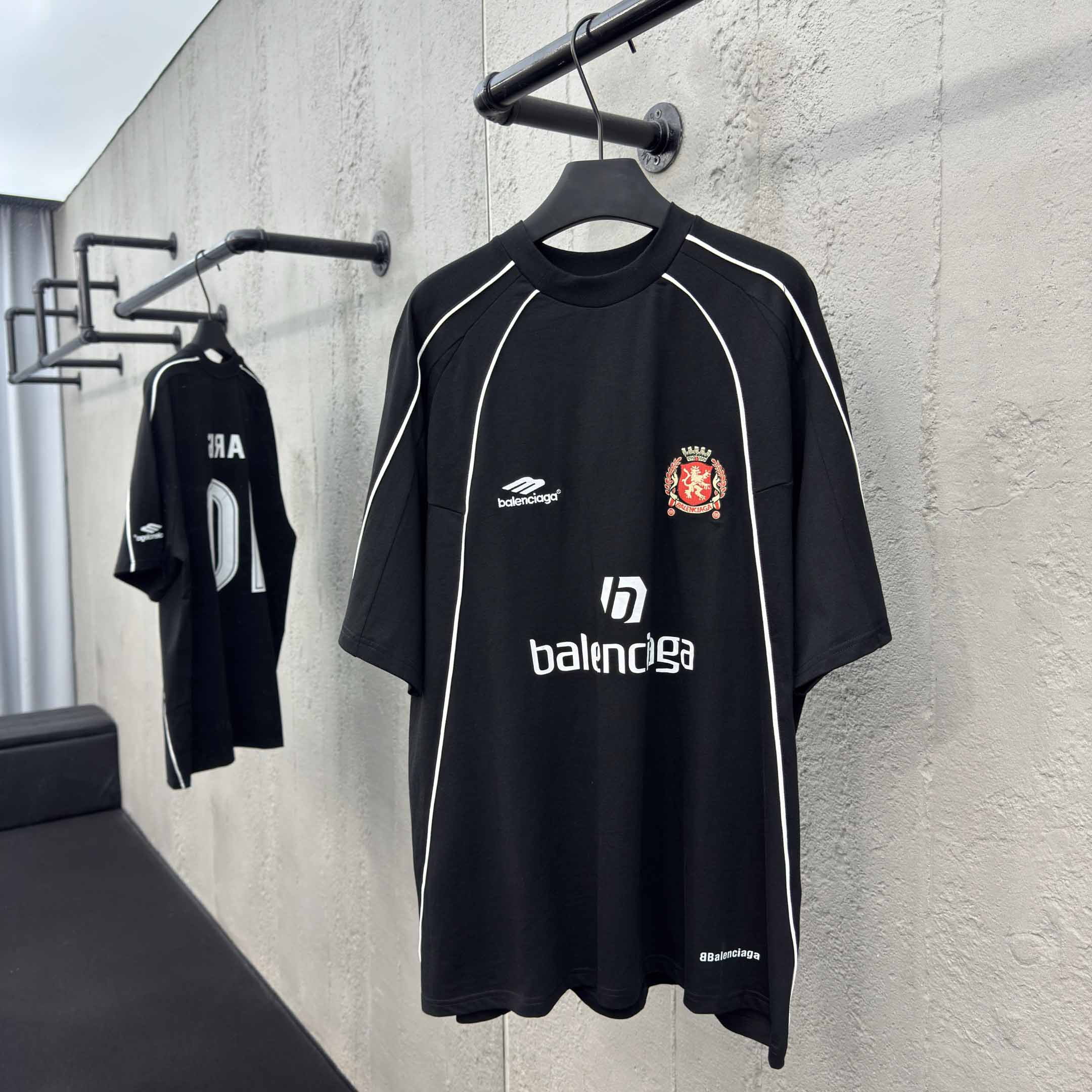 Balenciaga Paris Soccer T-Shirt Oversized In Black - EUR FASHION