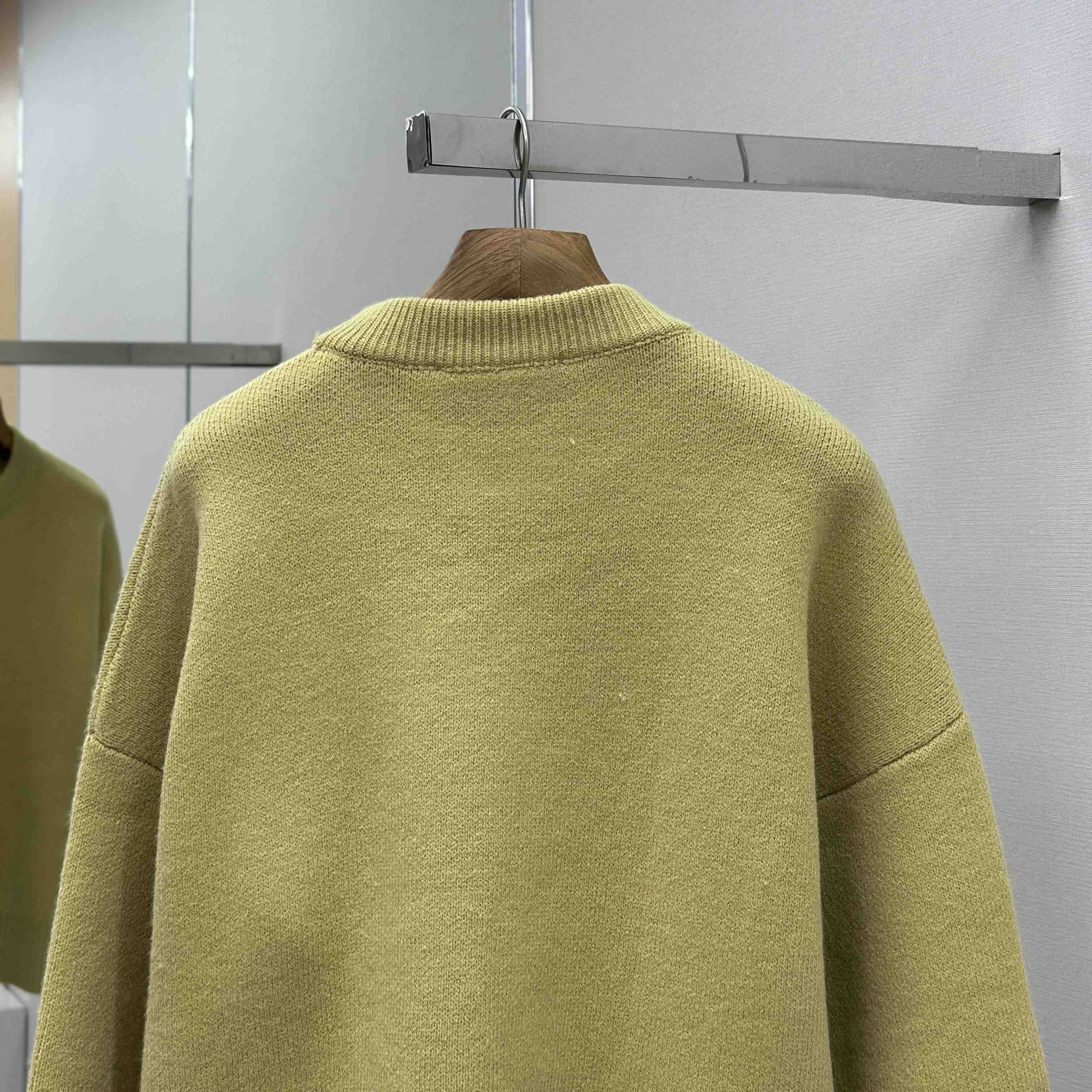 AMI Paris Yellow Alpaca Ami De Coeur Crewneck Sweater - EUR FASHION