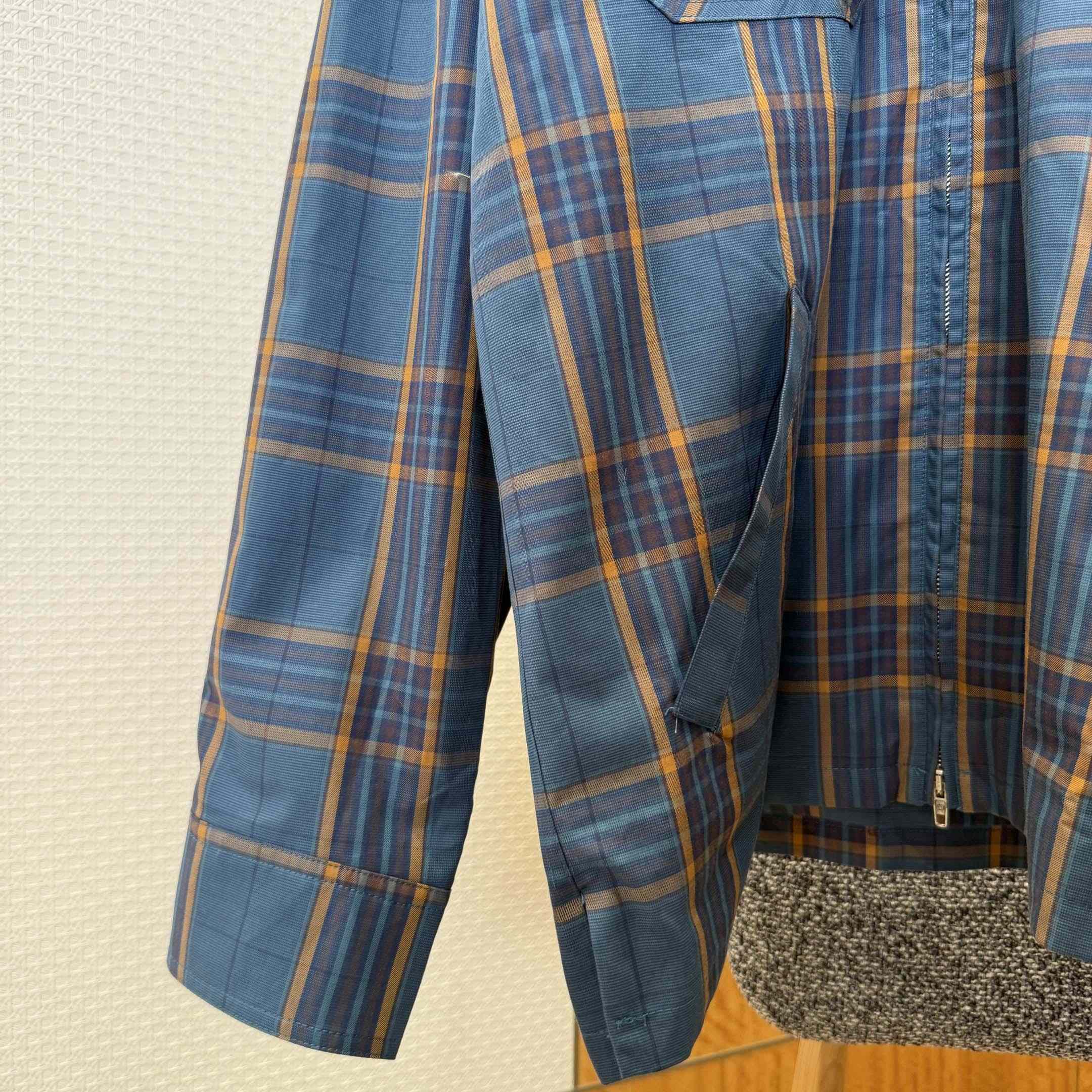 Balenciaga Zip-Up Shirt In Blue And Orange - EUR FASHION