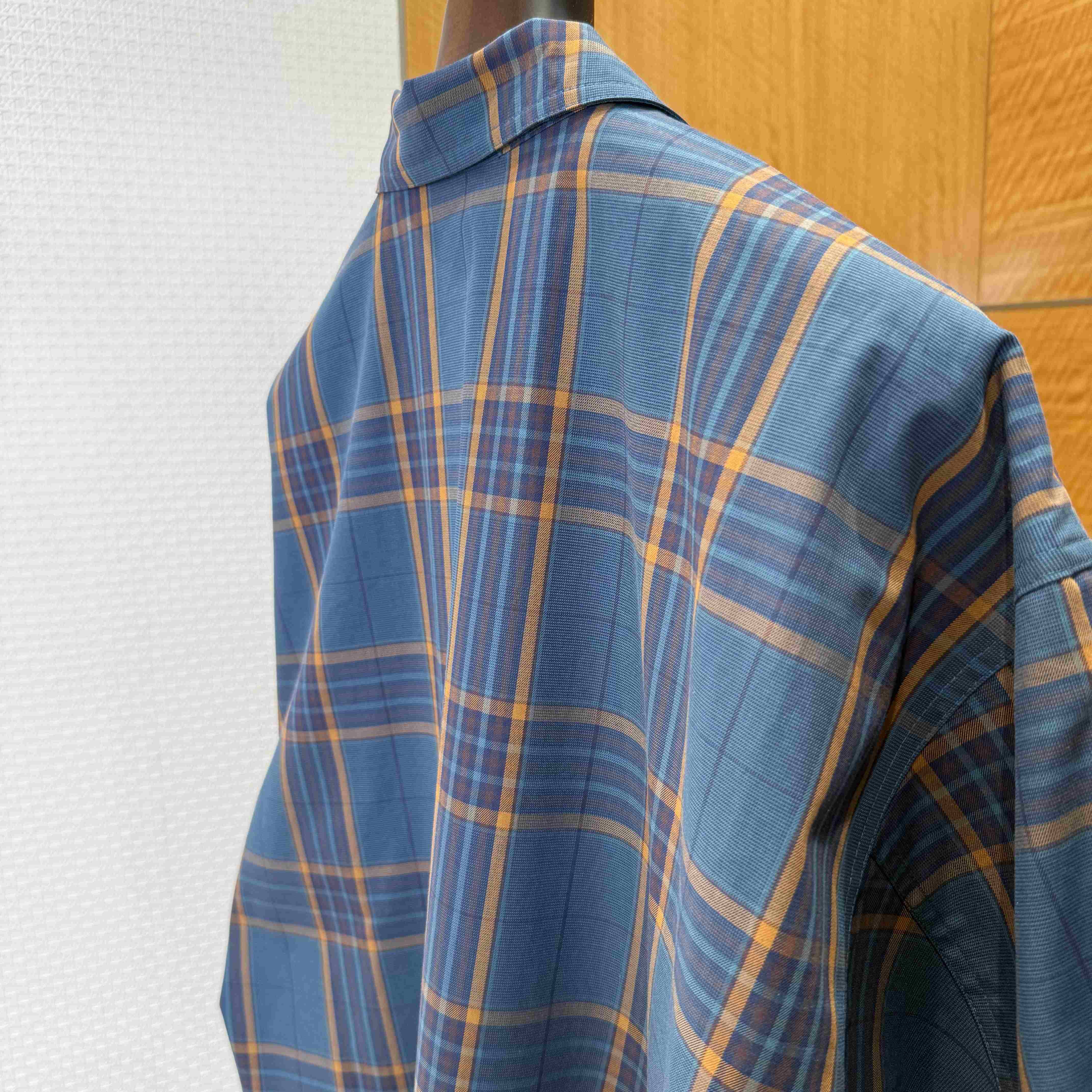 Balenciaga Zip-Up Shirt In Blue And Orange - EUR FASHION