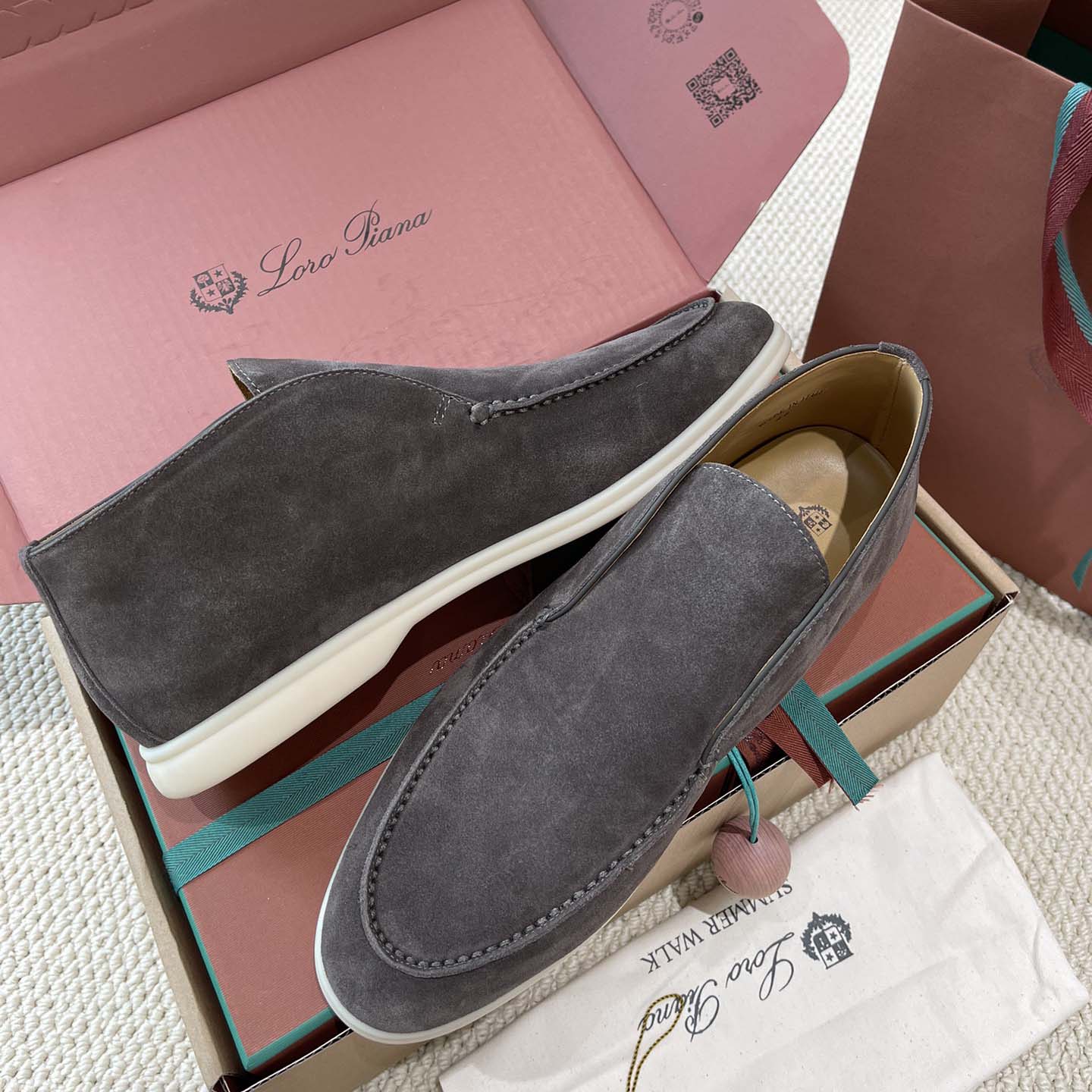 Loro Piana White Sole Summer Walk Loafers - EUR FASHION