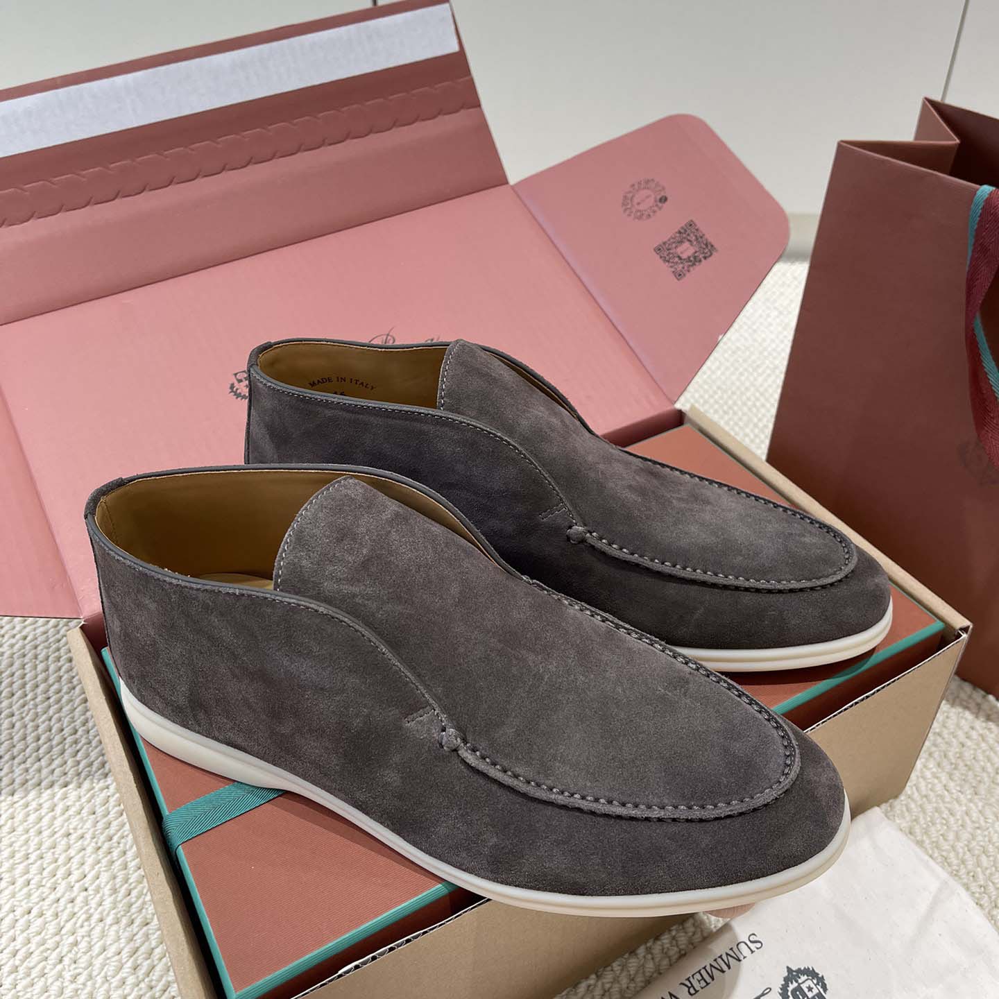 Loro Piana White Sole Summer Walk Loafers - EUR FASHION