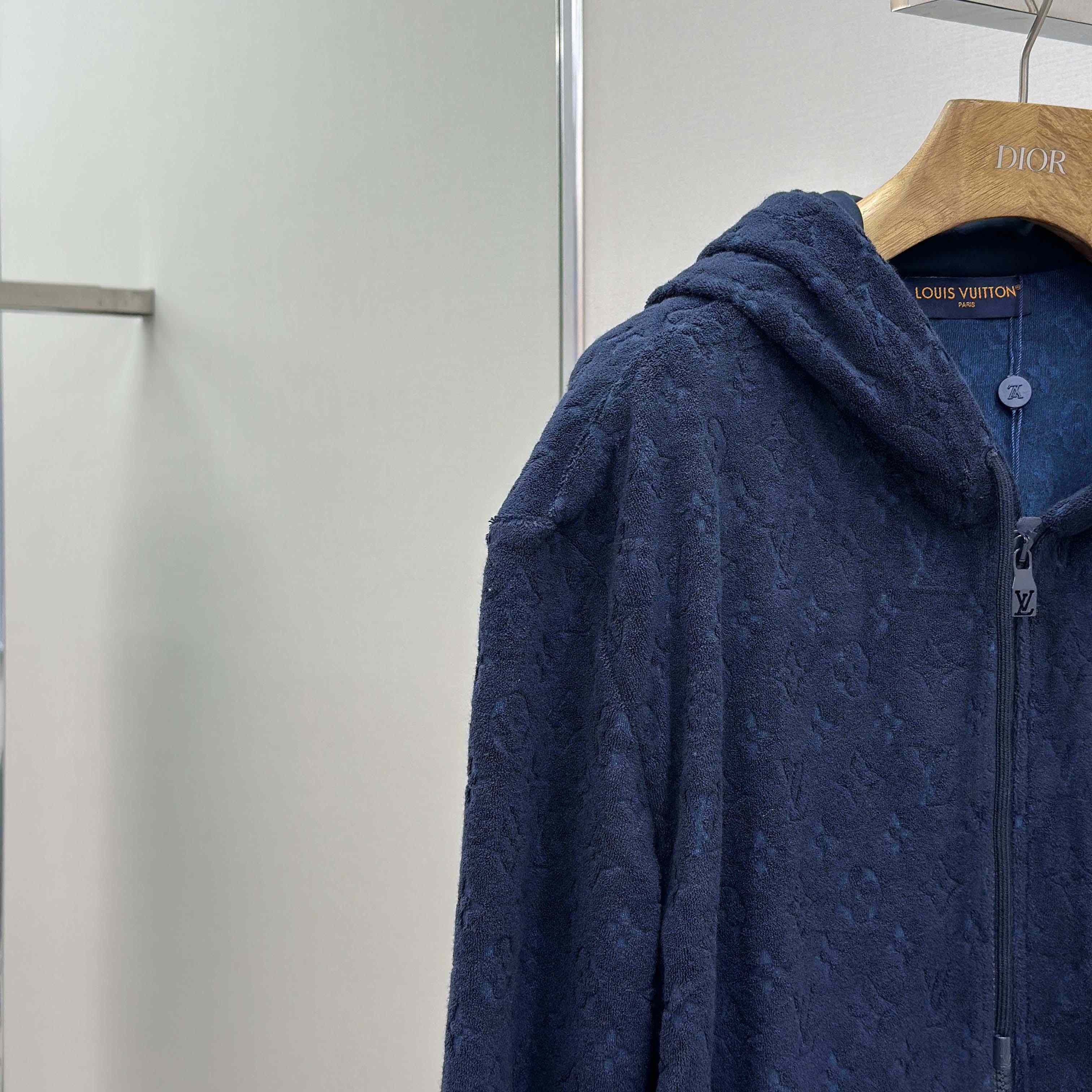 Louis Vuitton Monogram French Terry Zip-Through Hoodie   1AHUWW - EUR FASHION