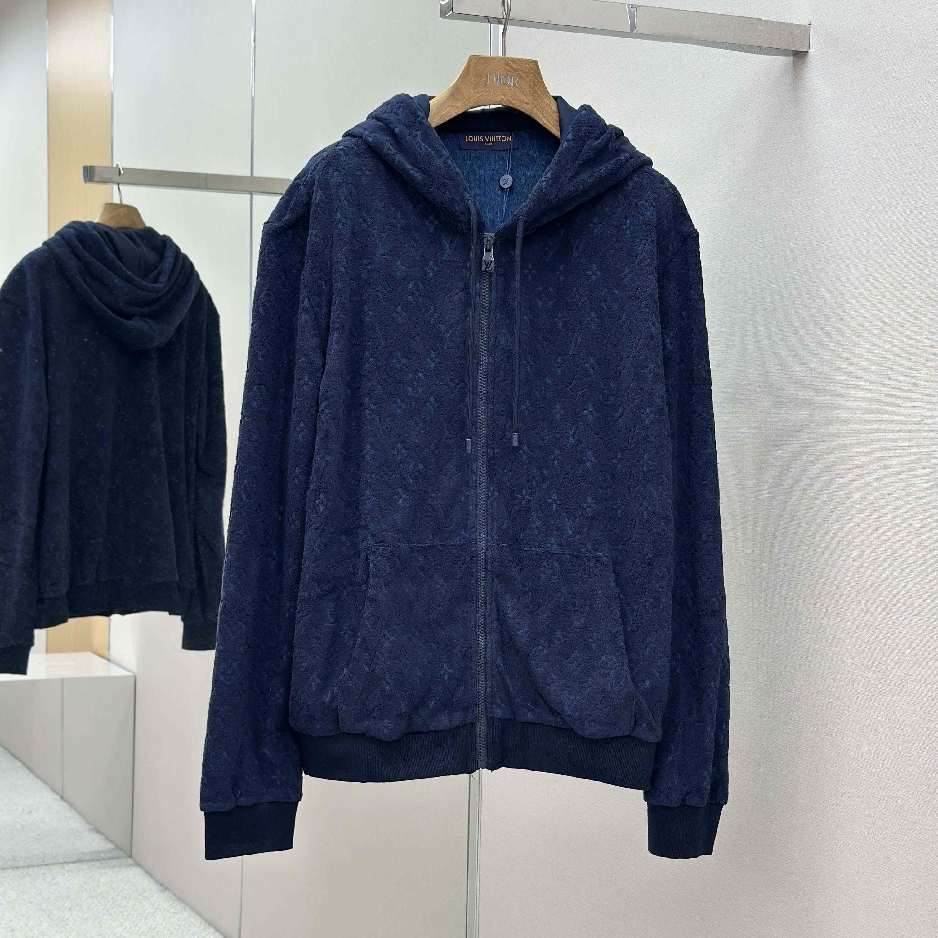 Louis Vuitton Monogram French Terry Zip-Through Hoodie   1AHUWW - EUR FASHION