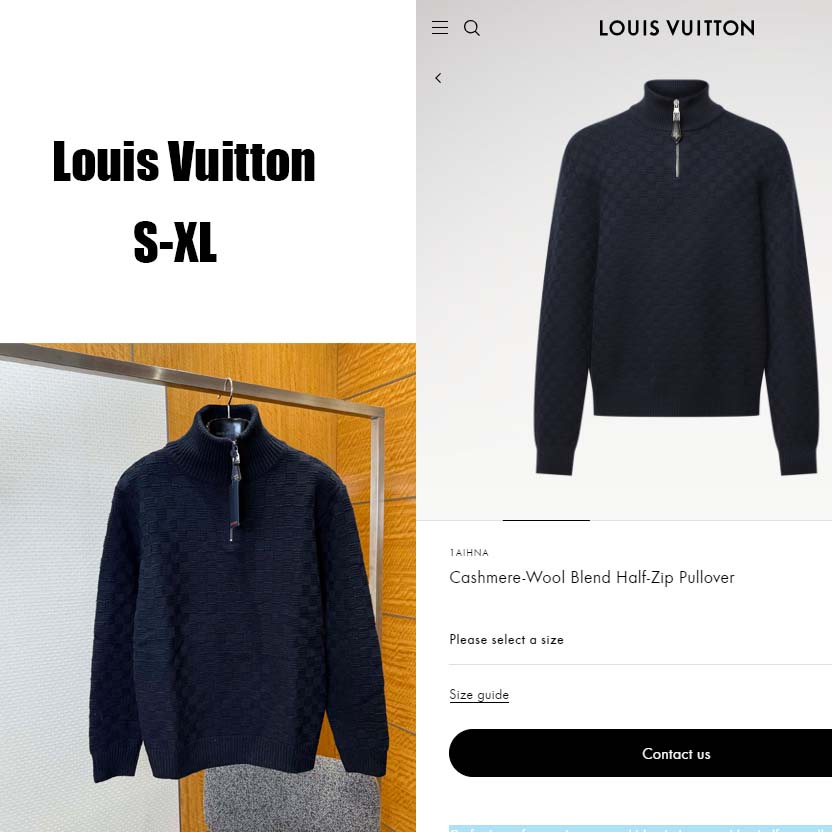 Louis Vuitton Cashmere-Wool Blend Half-Zip Pullover   1AIHNA - EUR FASHION