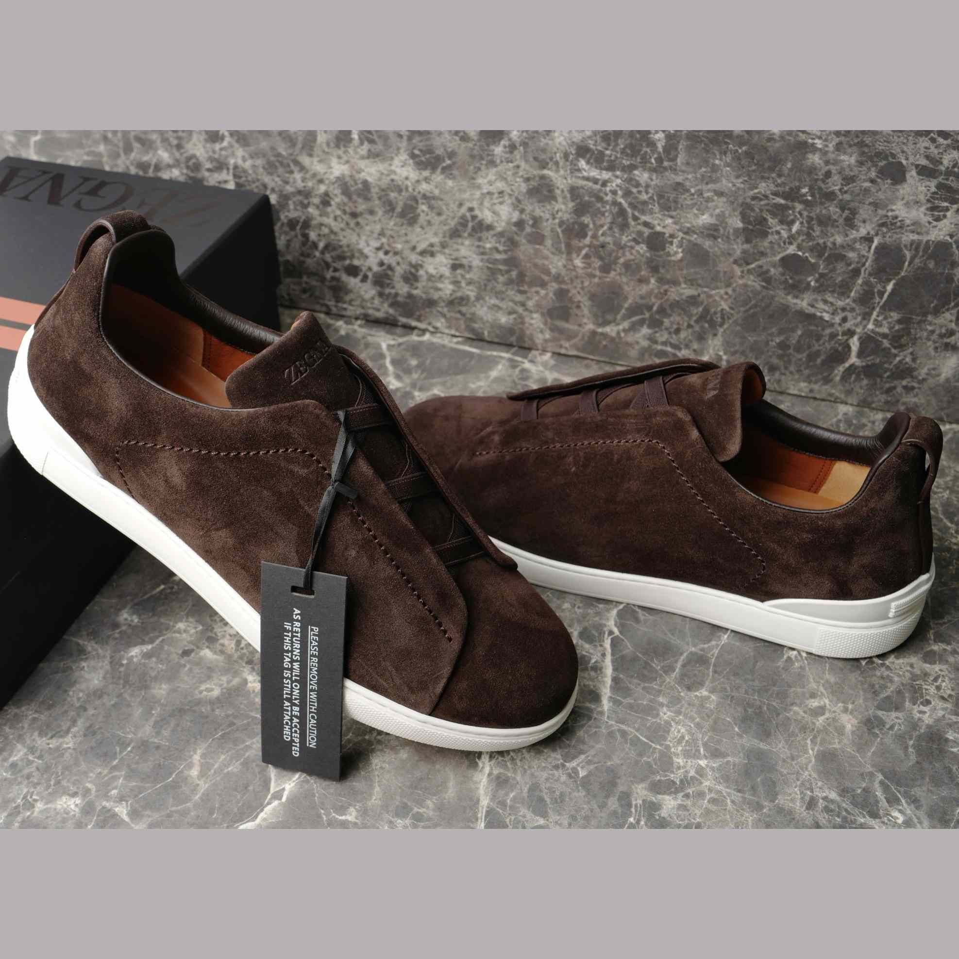 Zegna Utility Blue suede Triple Stitch™ Sneakers - EUR FASHION