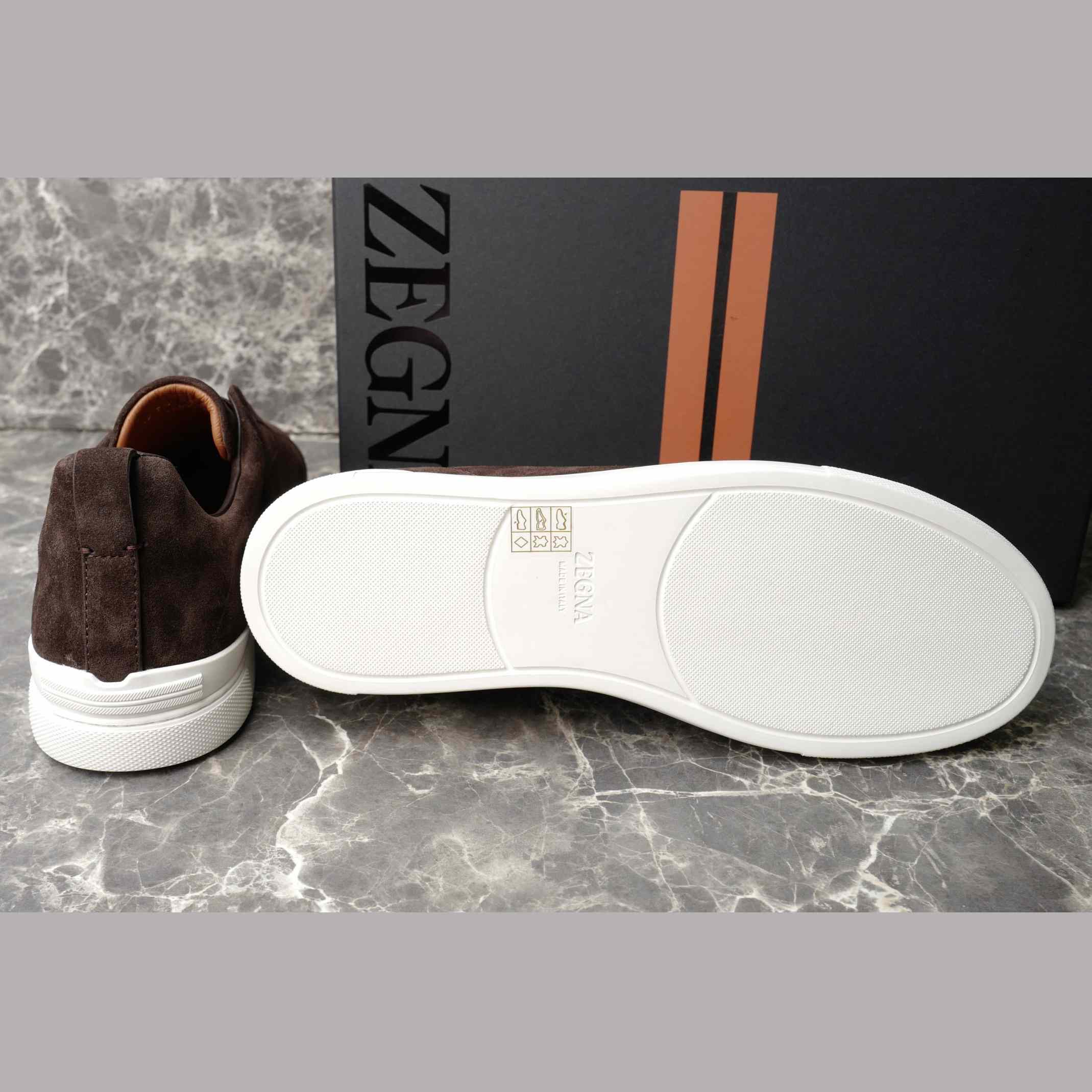 Zegna Utility Blue suede Triple Stitch™ Sneakers - EUR FASHION