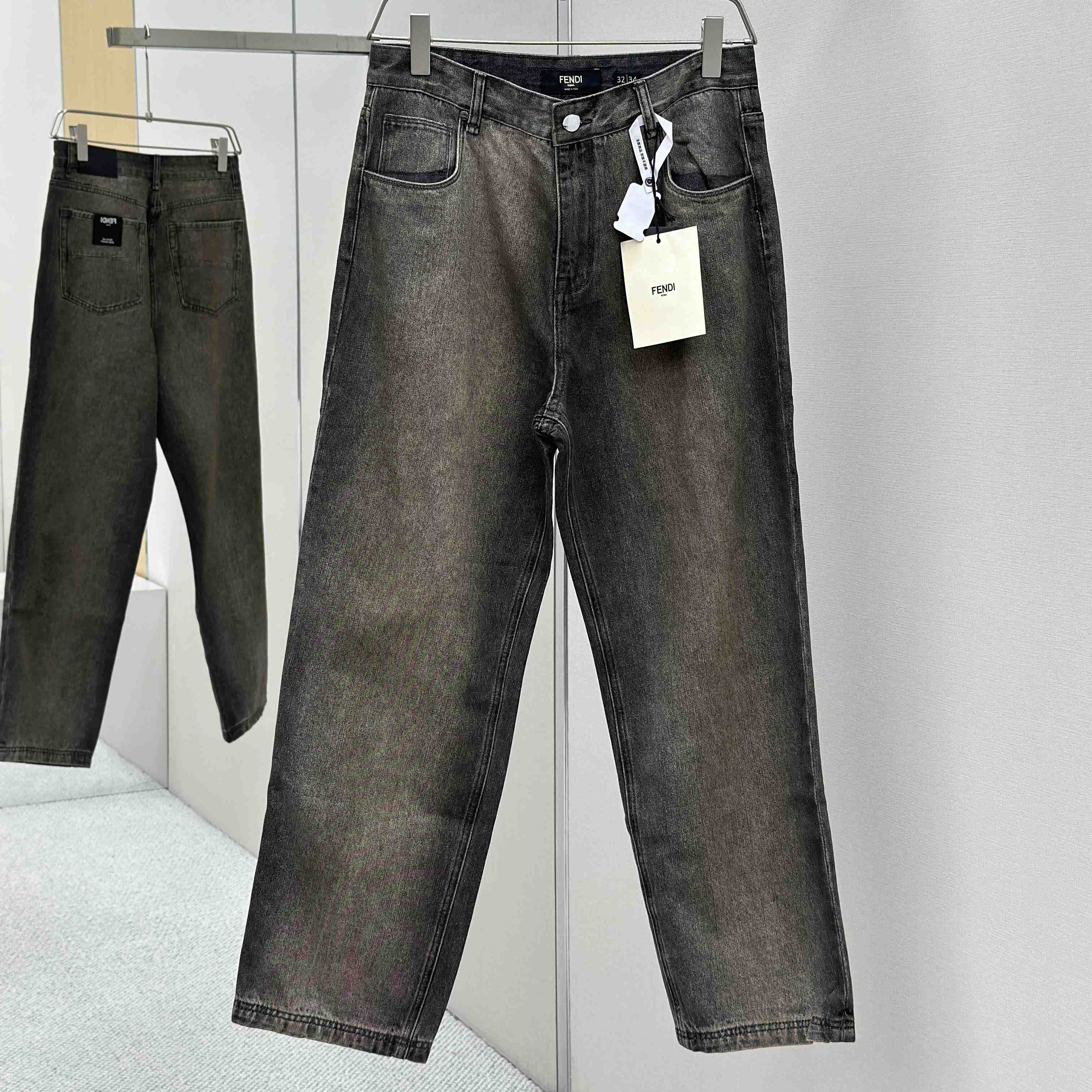 Fendi Grey Overdyed Jeans - EUR FASHION