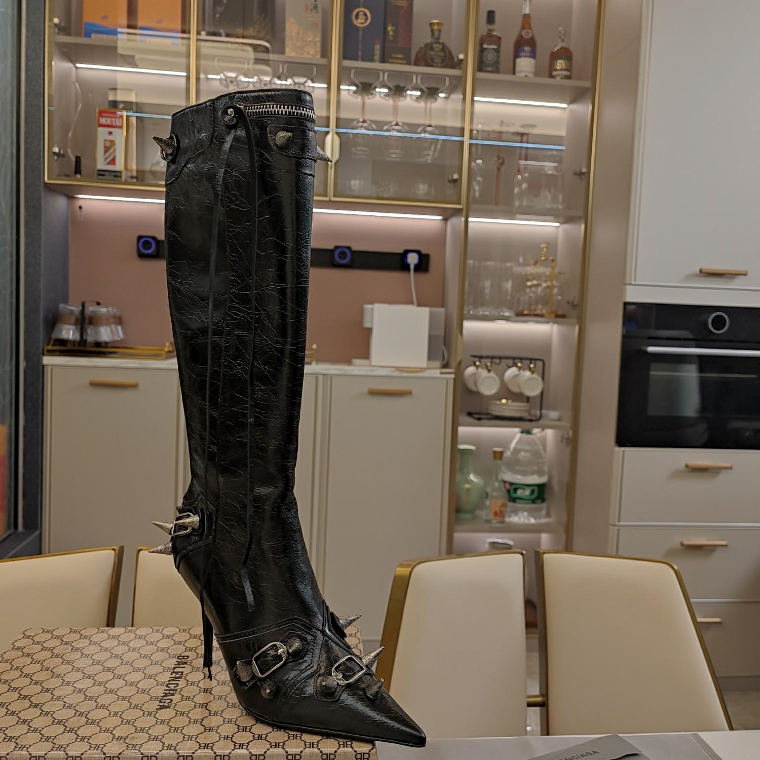 Balenciaga Cagole 90mm Boot In Black - EUR FASHION