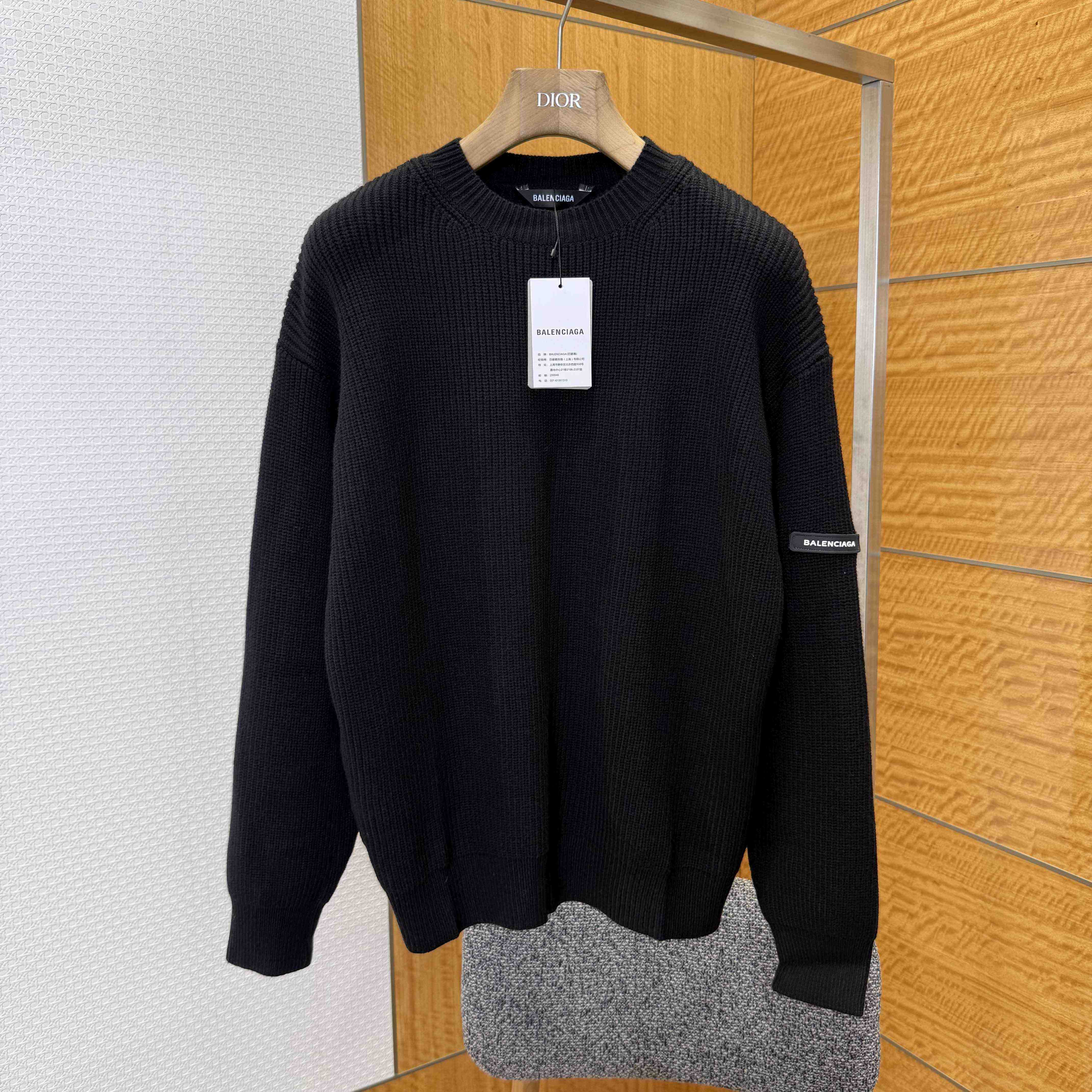Balenciaga Logo-patch Stretch-wool Jumper - EUR FASHION