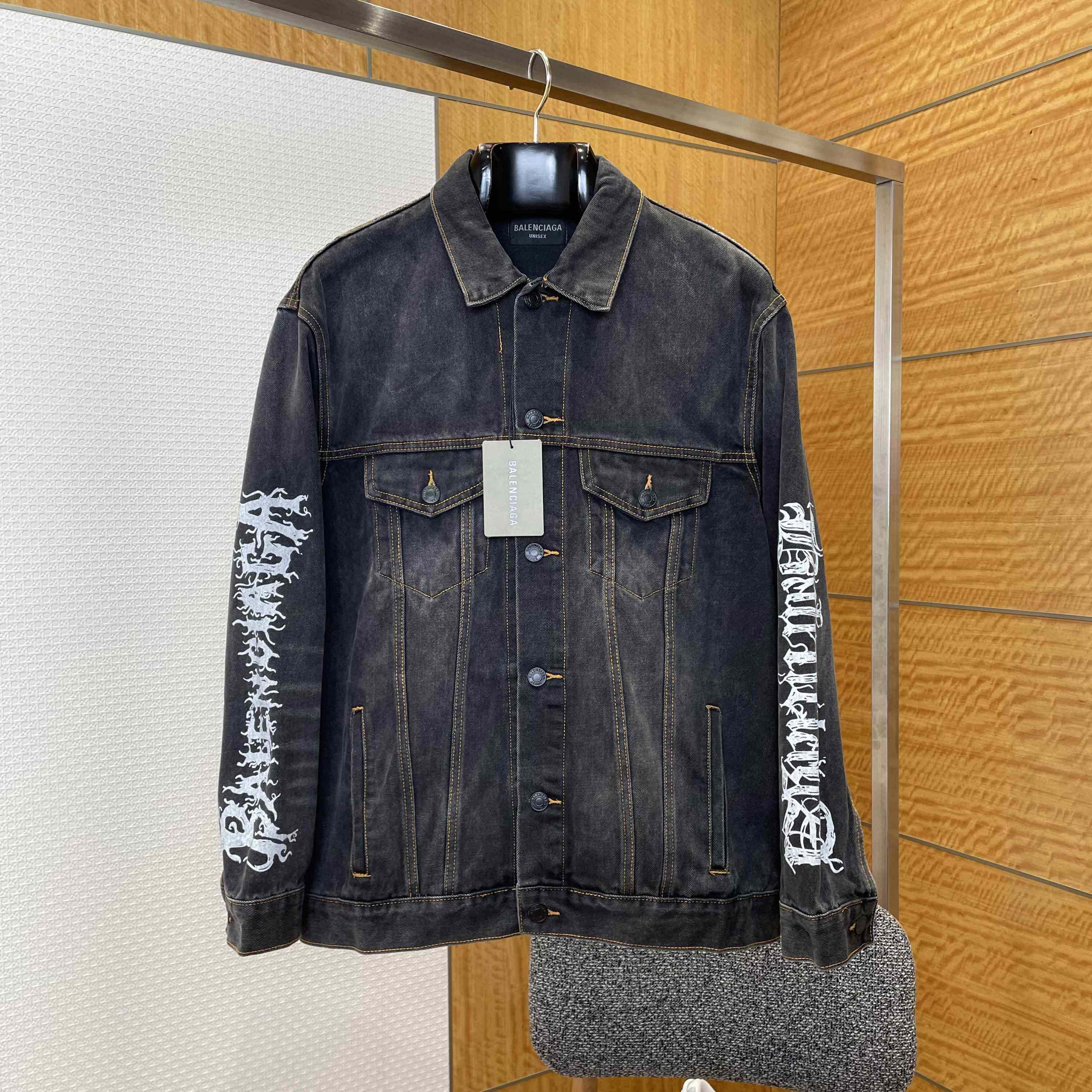 Balenciaga Graffiti Denim Jacket - EUR FASHION