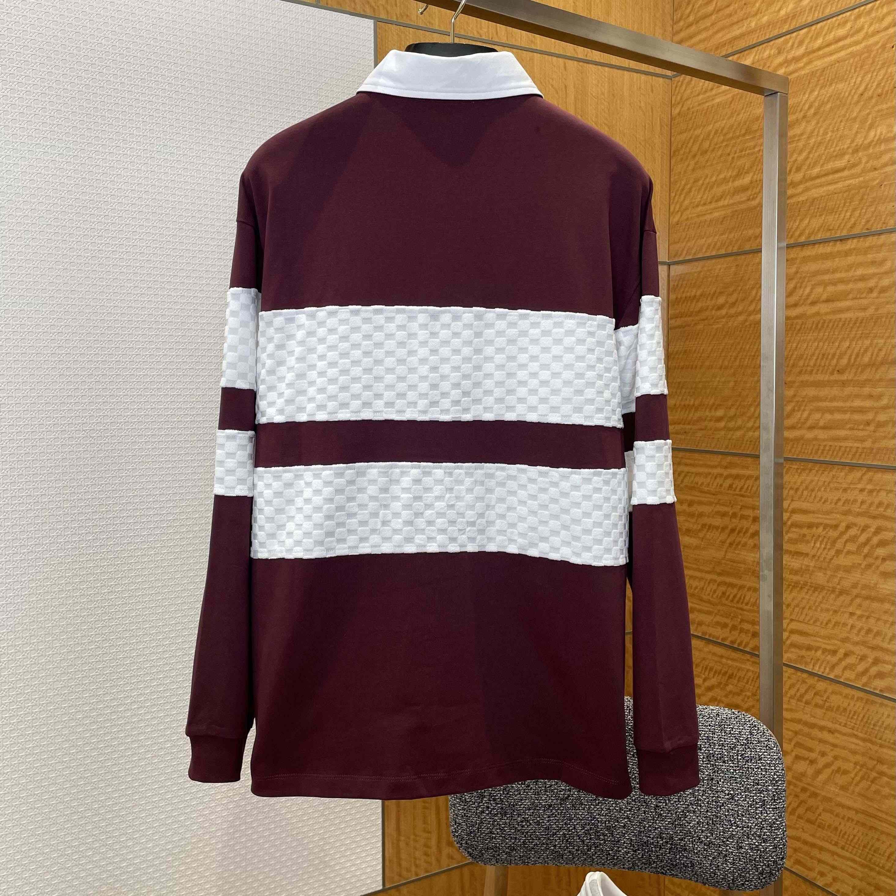 Louis Vuitton Damier Striped Long-Sleeved Polo Shirt   1AIKBY - EUR FASHION