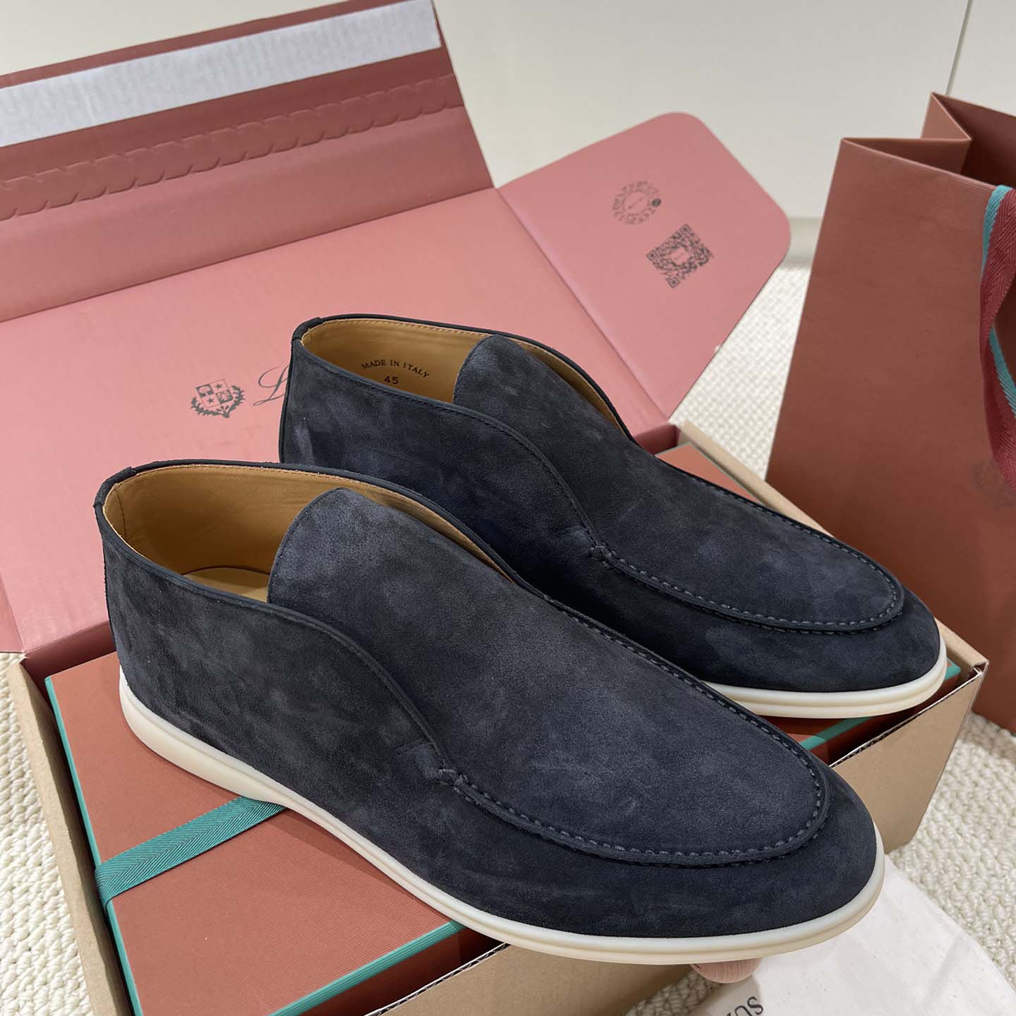 Loro Piana White Sole Summer Walk Loafers - EUR FASHION