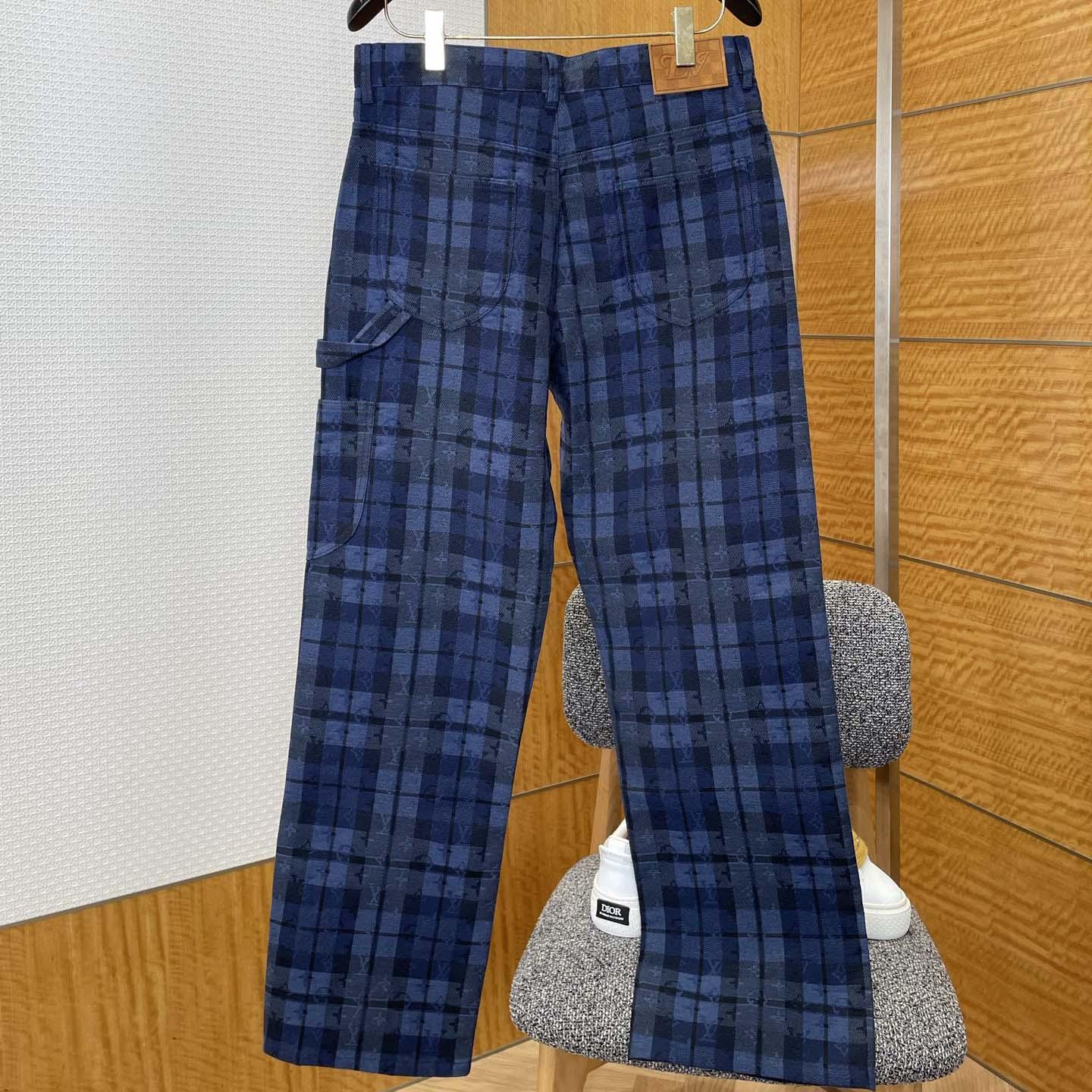 Louis Vuitton Monogram Tartan Denim Pants   1AIJUQ - EUR FASHION