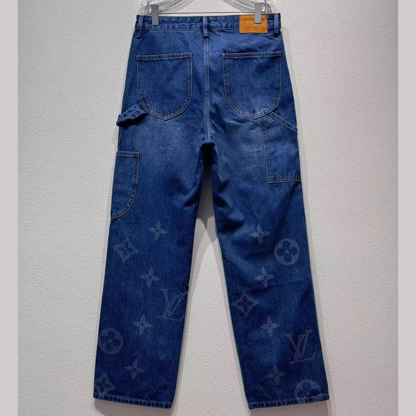 Louis Vuitton Monogram Denim Workwear Pants   1AIJUF - EUR FASHION