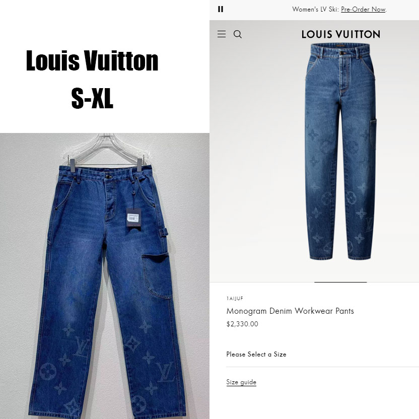 Louis Vuitton Monogram Denim Workwear Pants   1AIJUF - EUR FASHION