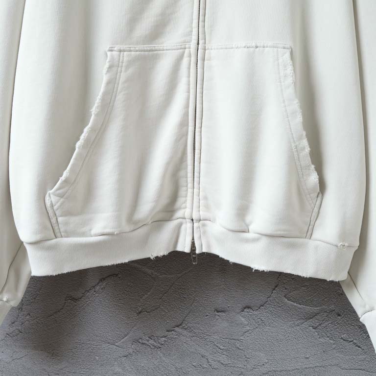 Balenciaga Back Zip-Up Hoodie Regular Fit in dirty white and blue - EUR FASHION