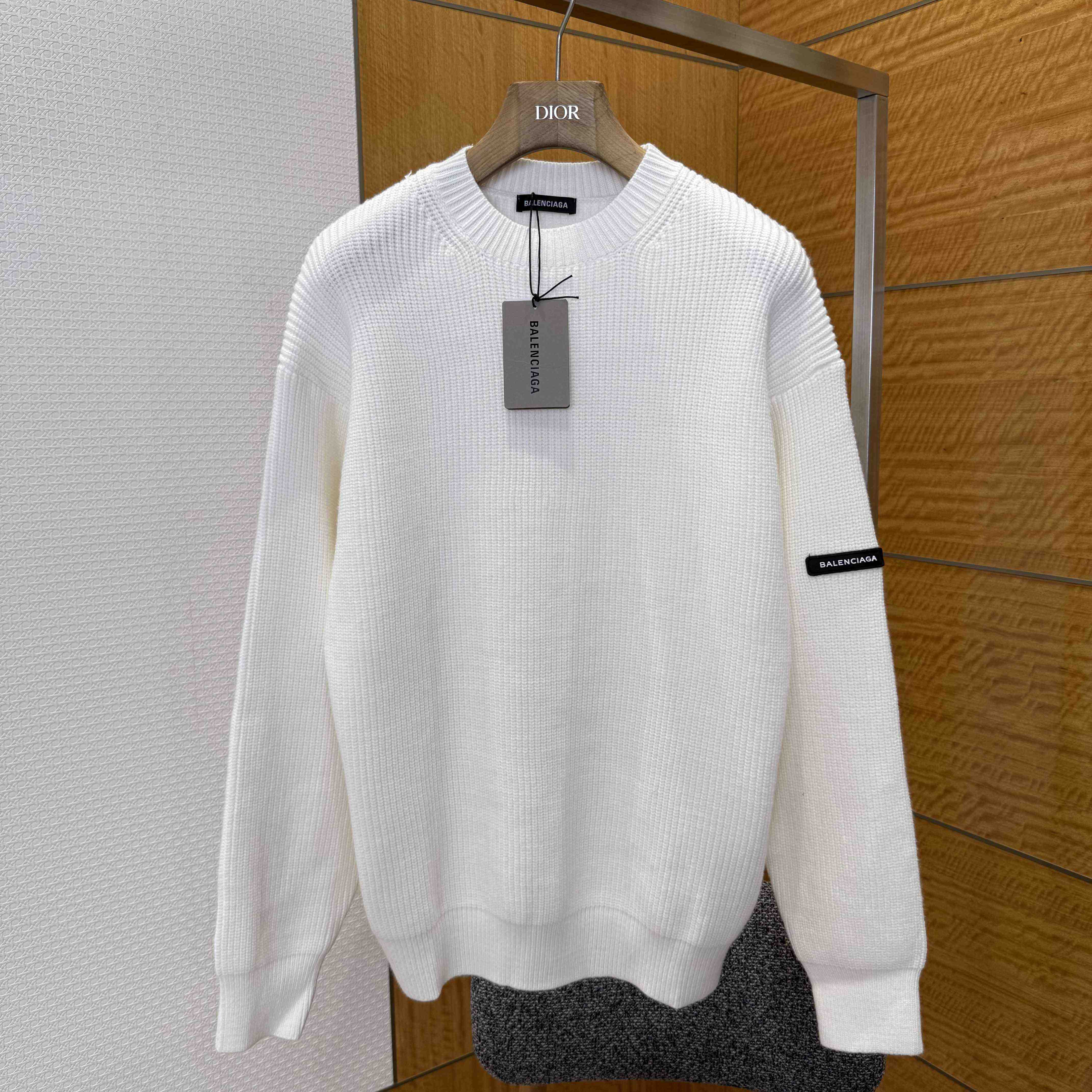 Balenciaga Logo-patch Stretch-wool Jumper - EUR FASHION