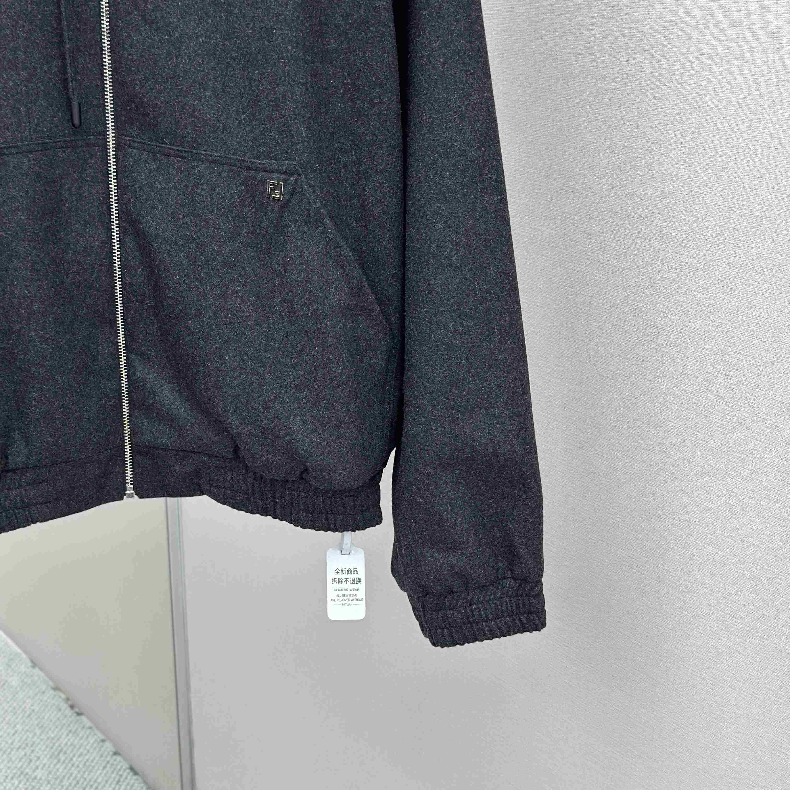 Fendi Dark Grey Cashmere Sweatshirt - EUR FASHION