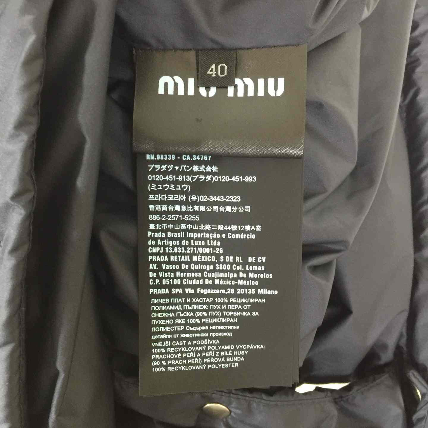 Miu Miu Technical Pongé Down Vest - EUR FASHION